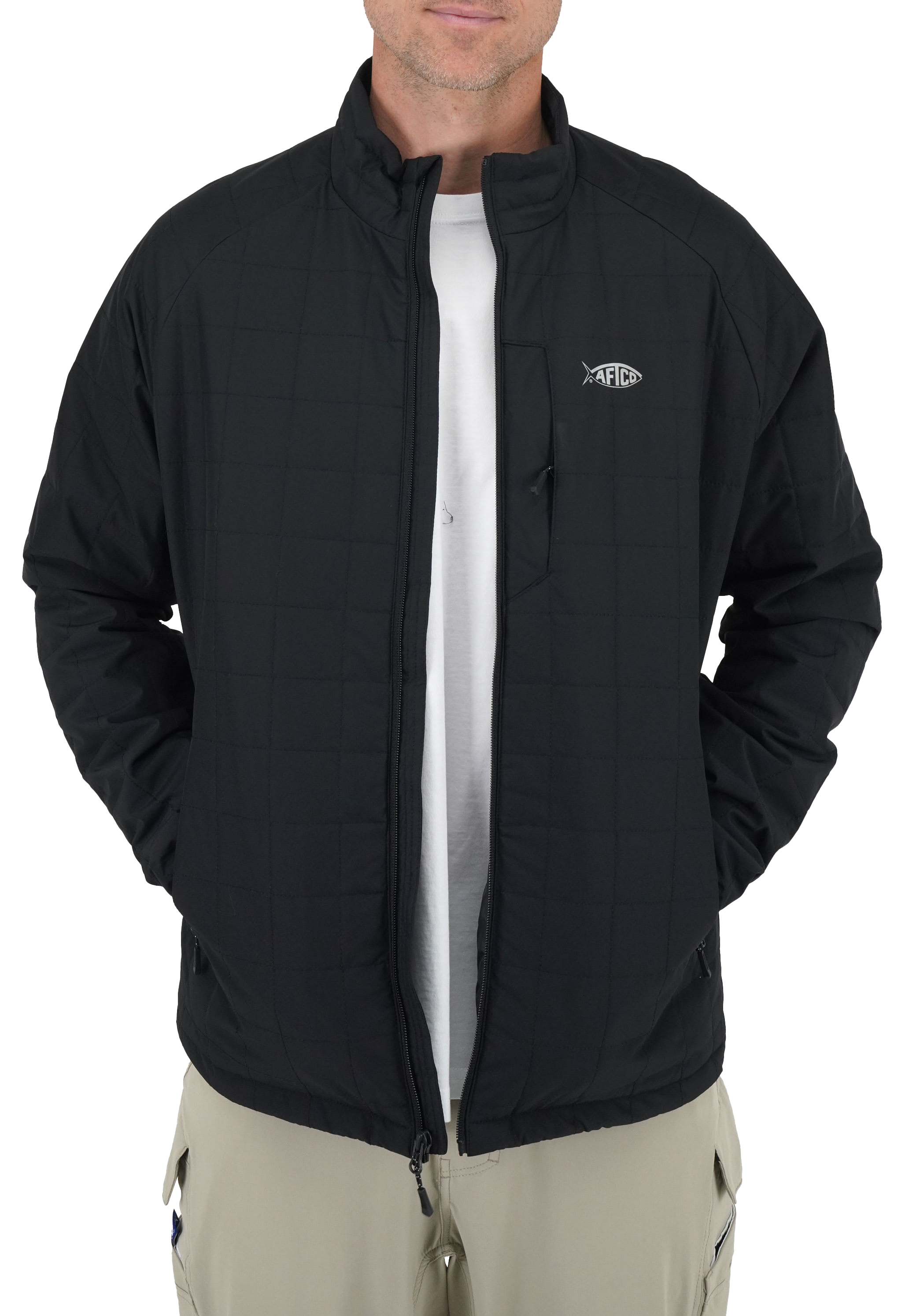 Image of AFTCO Pufferfish 300 Jacket for Men - Black - L