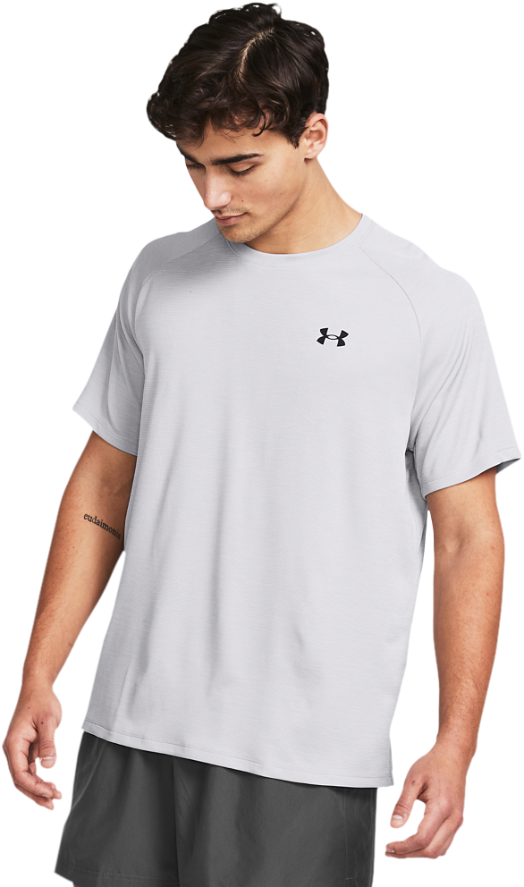 Image of Under Armour Tech Textured Short-Sleeve T-Shirt - White/Black - 4XLT