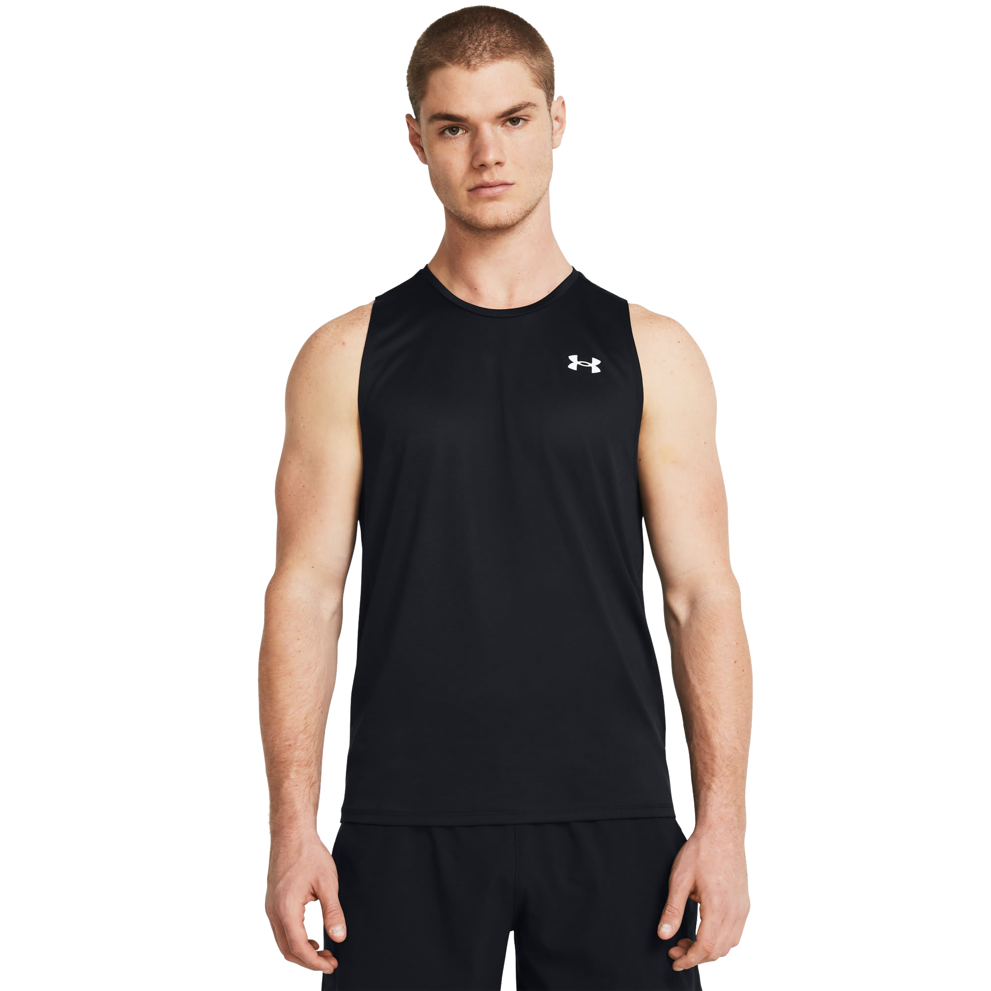 Image of Under Armour Tech Tank Top for Men - Black/White - LT