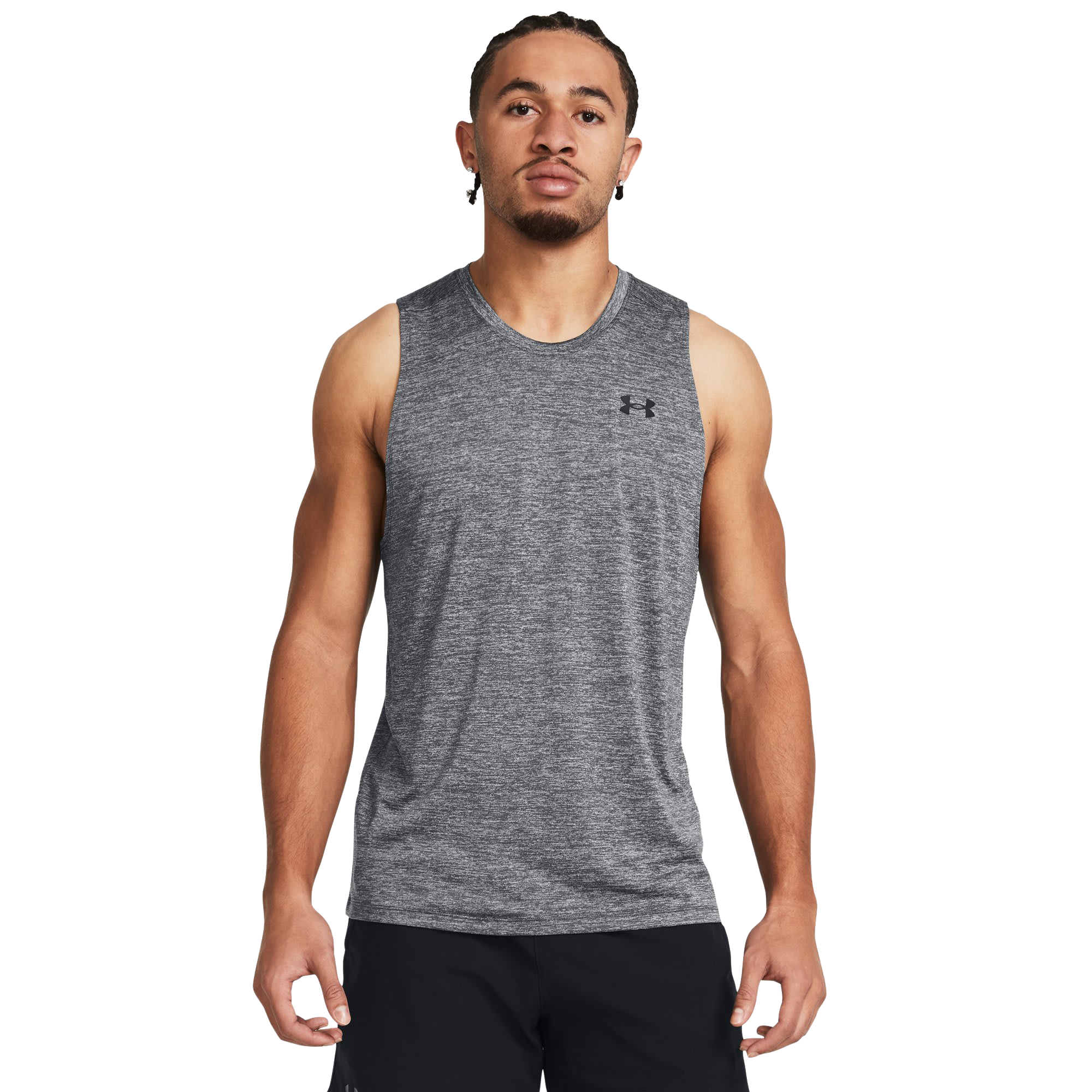 Image of Under Armour Tech Tank Top for Men - Castlerock/Black - 4XLT