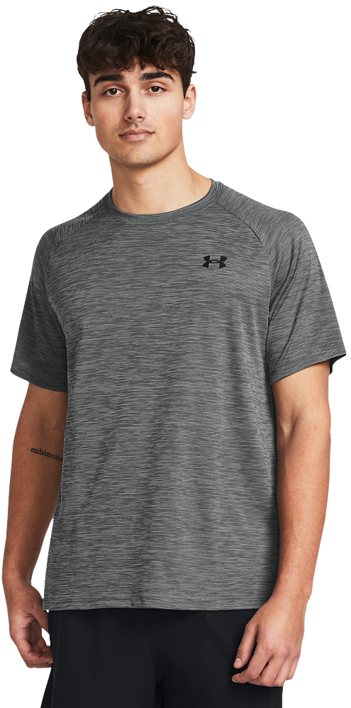 Under Armour Tech Textured Short-Sleeve T-Shirt for Men - Castlerock/Black - XS