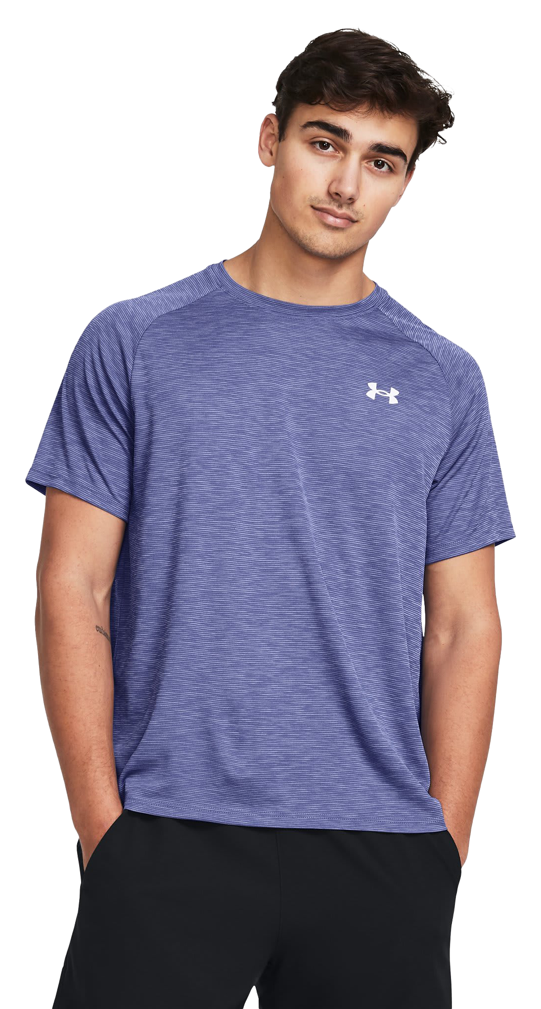 Under Armour Tech Textured Short-Sleeve T-Shirt for Men - Starlight/White - 3XLT