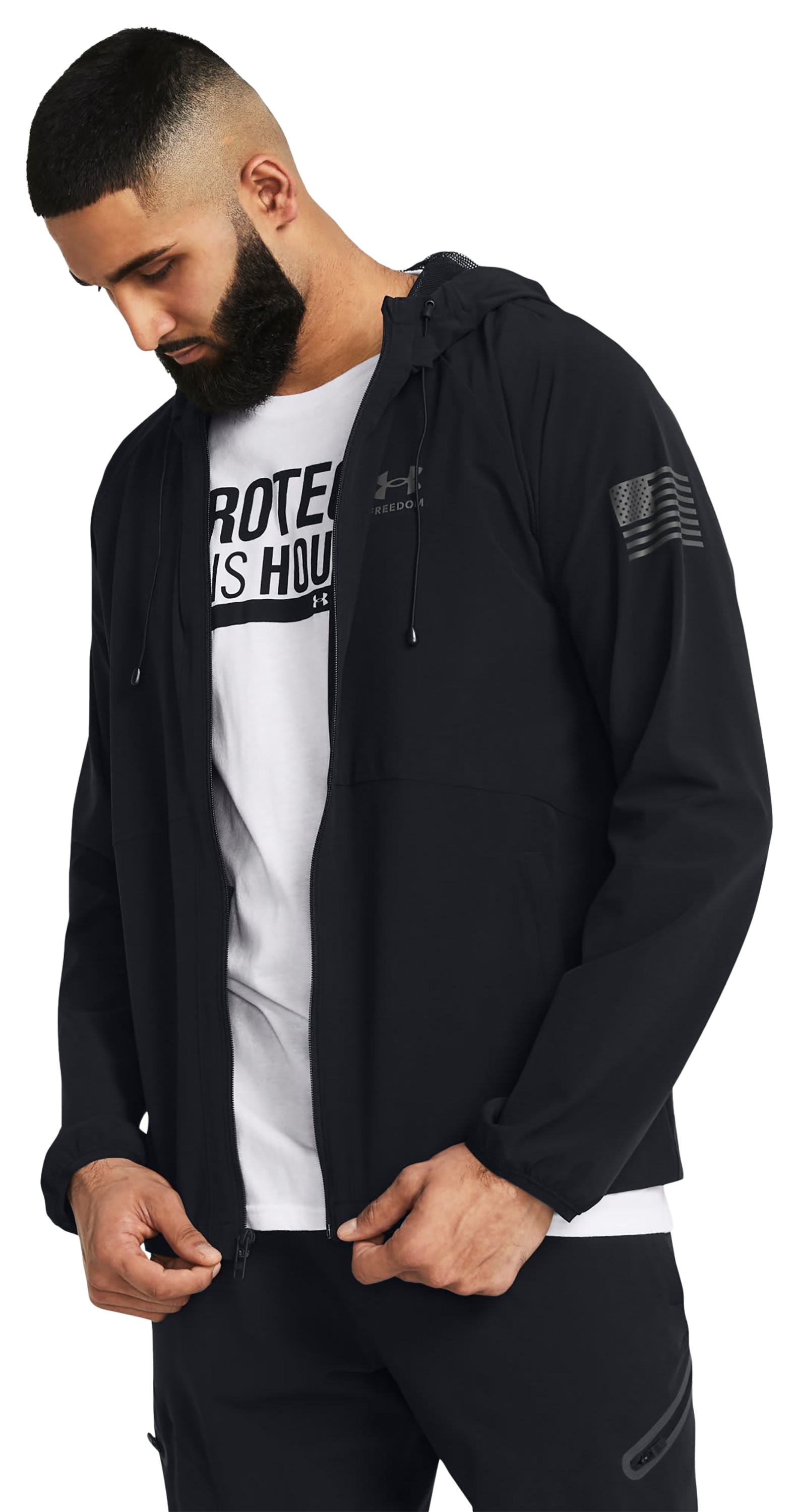 Under Armour Freedom Windbreaker for Men - Black/Castlerock