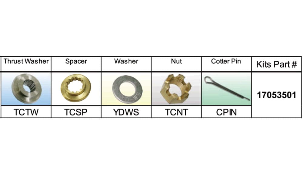 SOLAS Nissan/Yohatsu Type C 35-55hp Fixed Hub Propeller Hardware Kit