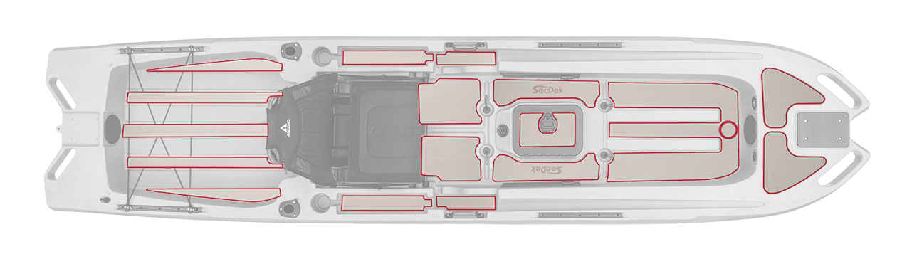 Image of SeaDek 6mm Flooring Kit for the Ascend 133x Tournament Kayak - Cool Gray/Ruby Red