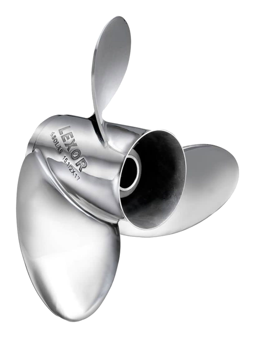 Image of "SOLAS Rubex L3 Stainless Steel Interchangeable Hub 3-Blade 4.75"" Gearcase Propeller - 17"" Pitch"
