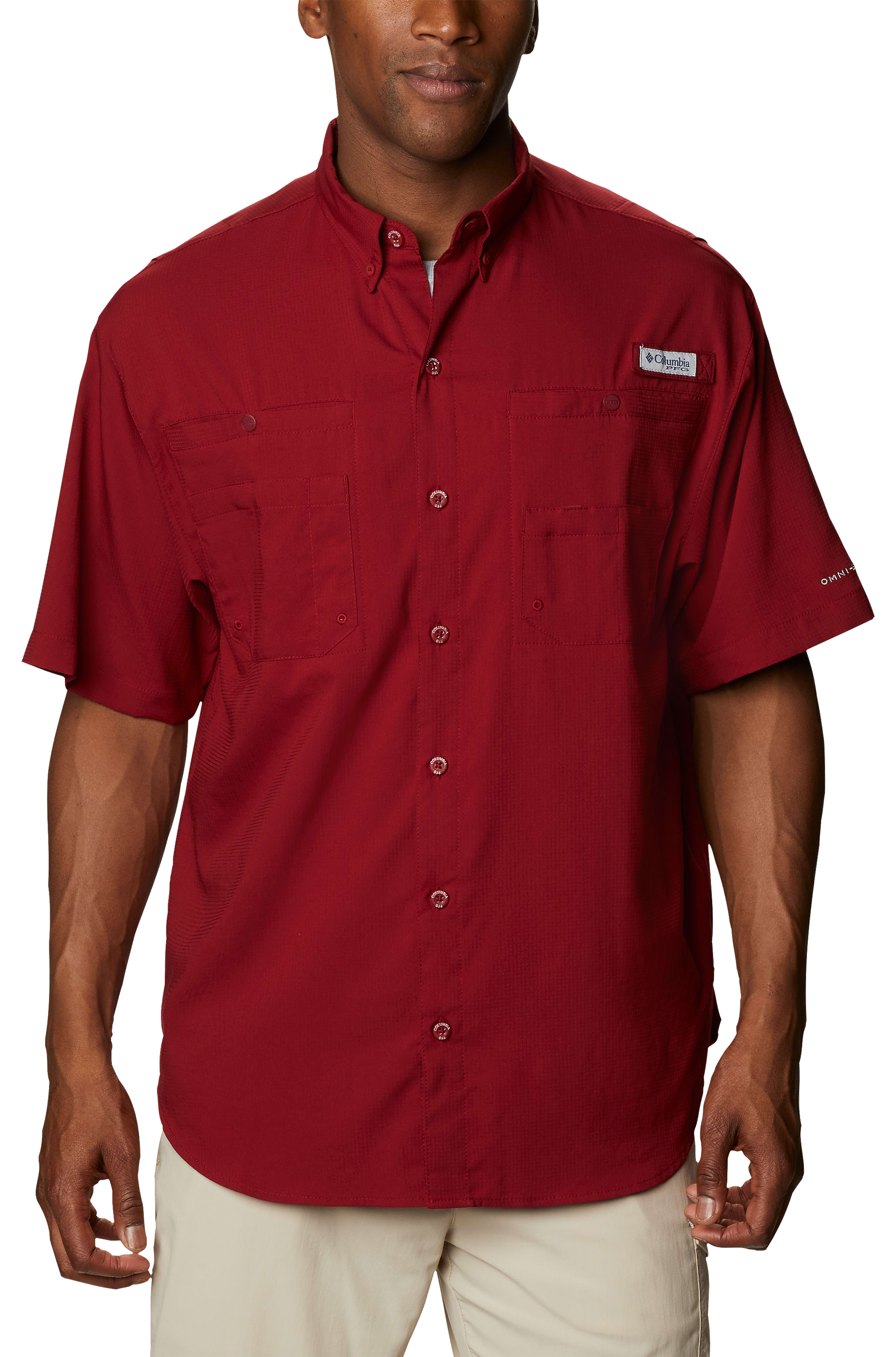 Image of Columbia Tamiami II Short-Sleeve Shirt for Men - Beet - S