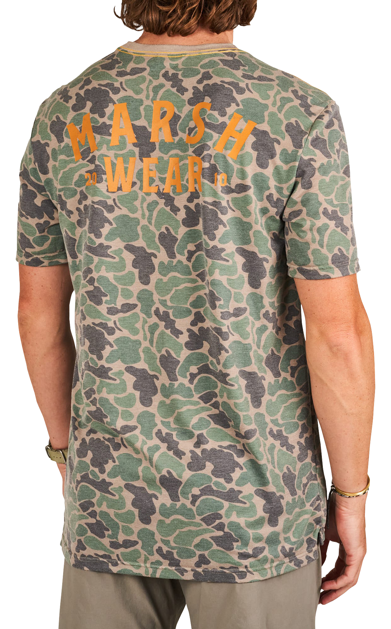 Image of Marsh Wear Stackhouse Tech Short-Sleeve T-Shirt - Green Camo