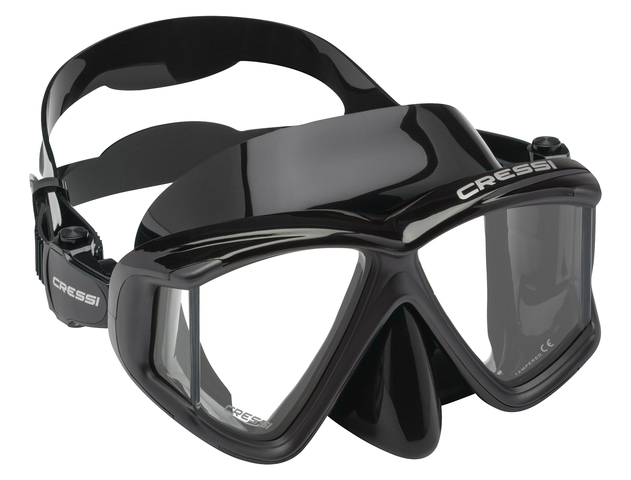 Image of Cressi Liberty Quattro Scuba Diving and Snorkeling Mask - Black/Black