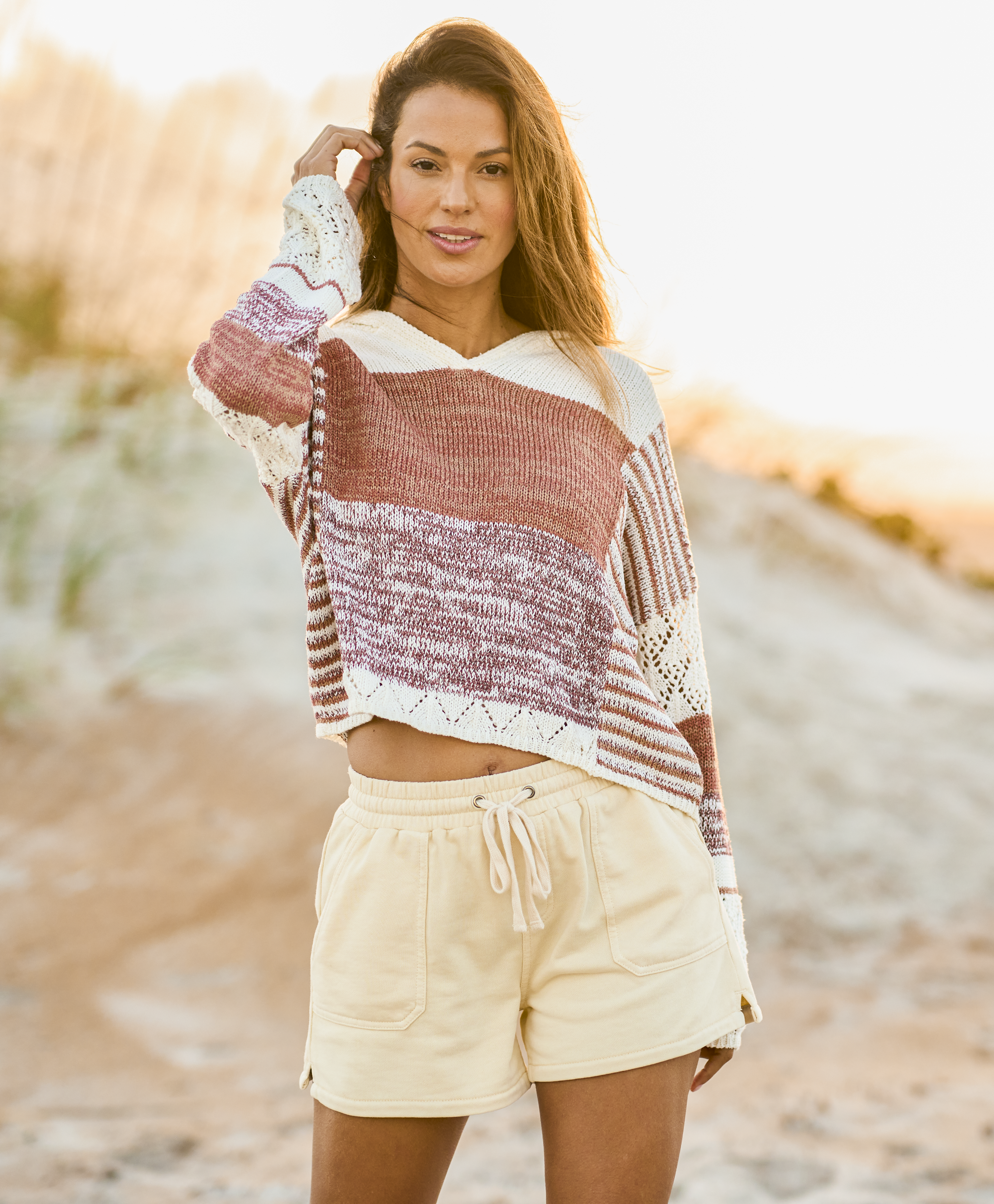 Natural Reflections Denim Knit Pull-On Shorts for Ladies                                                                        
