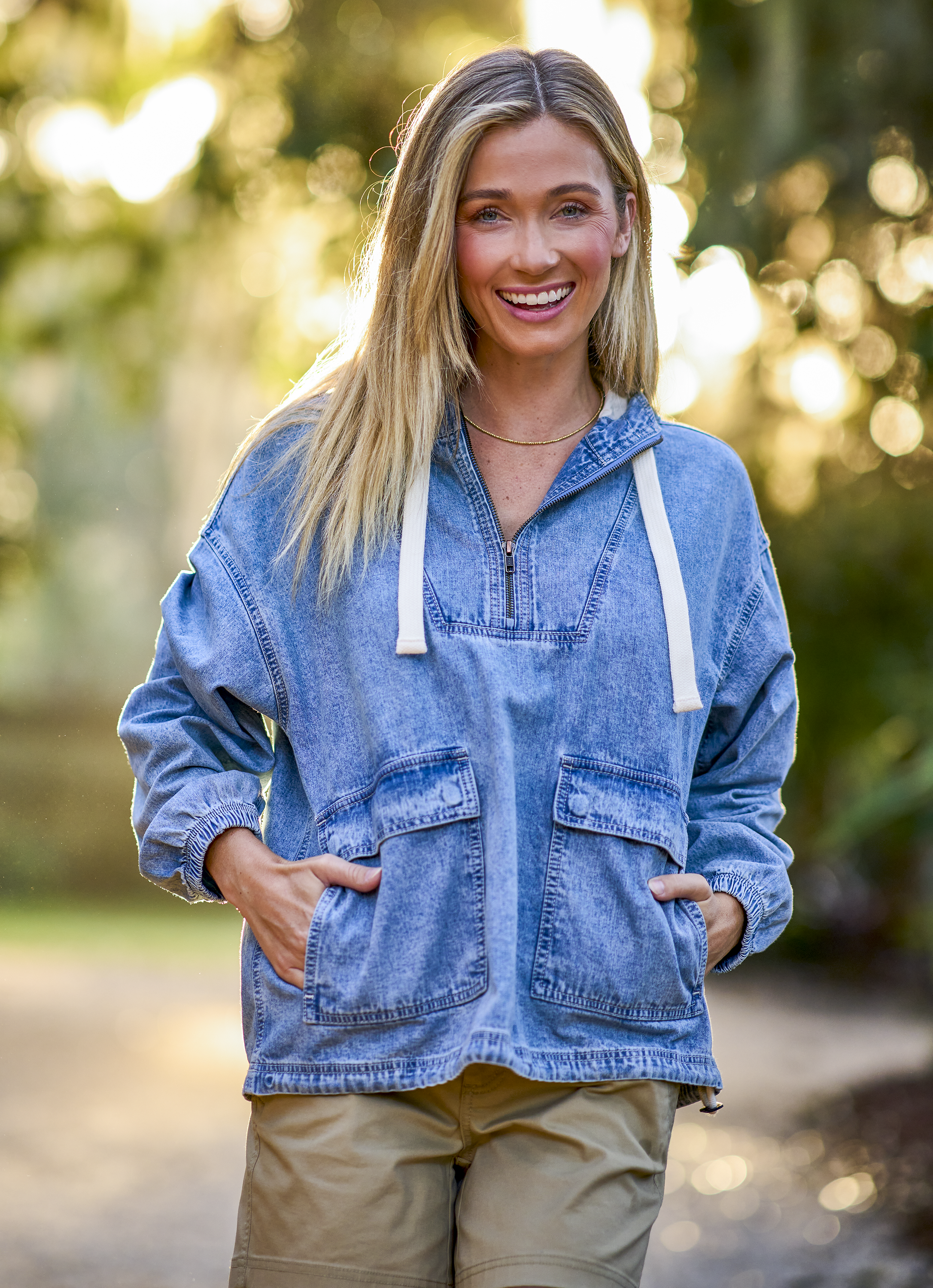 Natural Reflections Chambray Pullover Jacket for Ladies