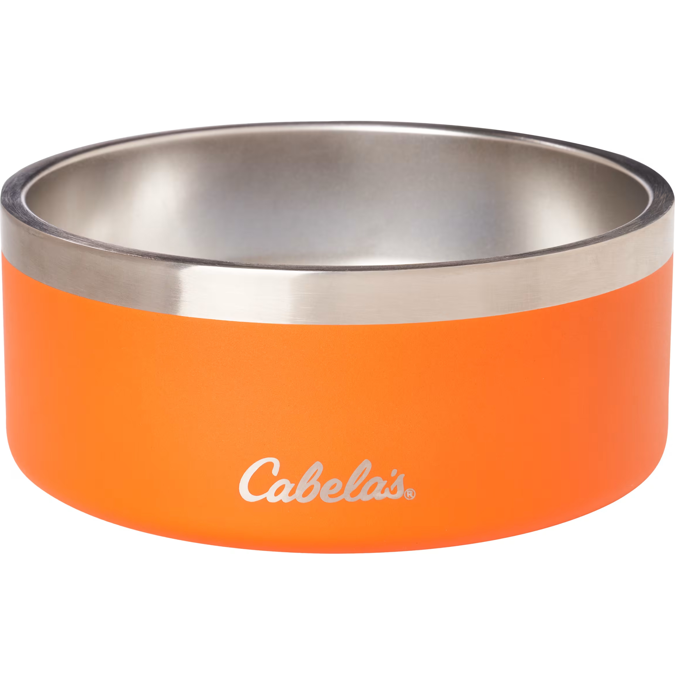 Image of Cabela's Stainless Double-Wall Dog Bowl - Orange - 32 oz.