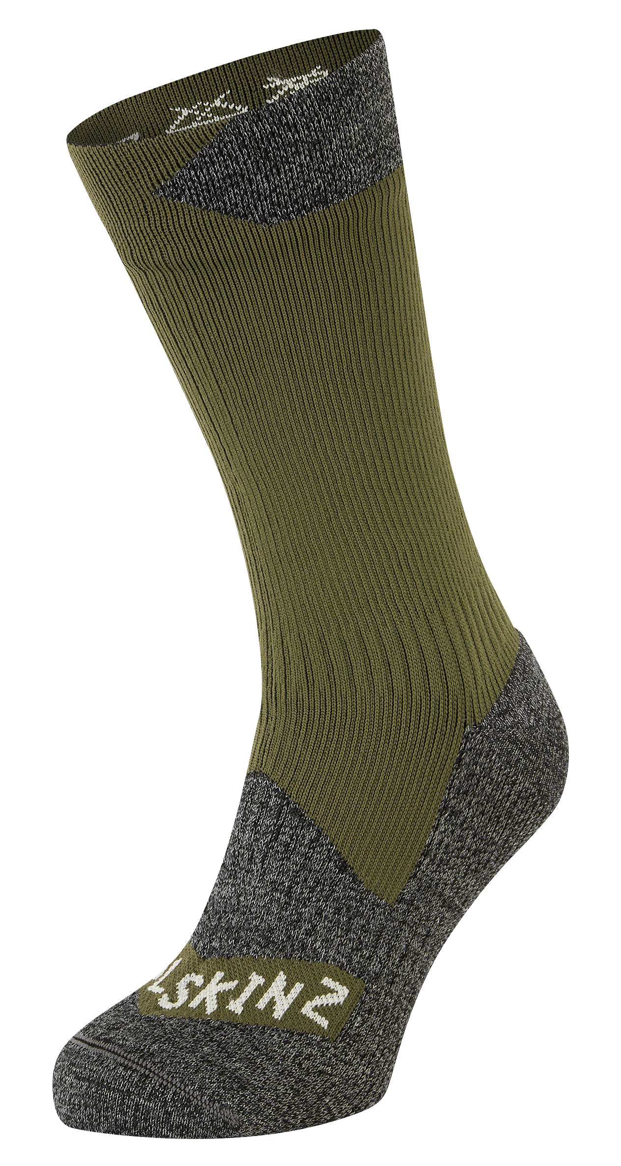 Image of Sealskinz Raynham Aquasealz Waterproof All-Weather Mid-Length Socks for Men - Olive - M