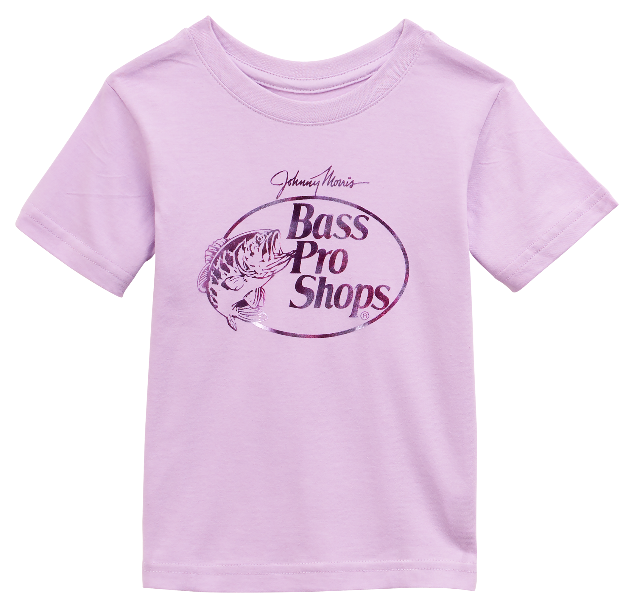 Image of Bass Pro Shops Original Foil Logo Short-Sleeve Shirt for Kids - Lavender - XS