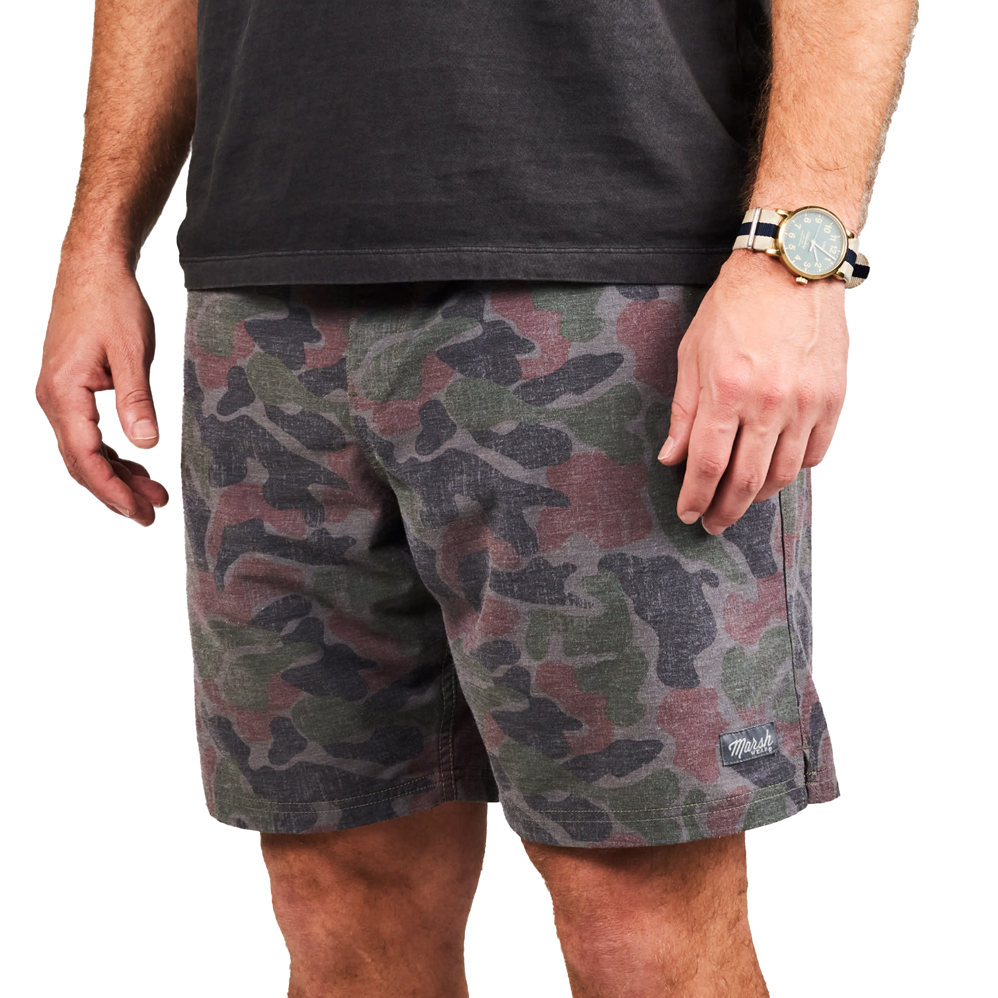 Image of "Marsh Wear Fulton Volley Shorts for Men - Rock Copahee Camo - M - 8"""