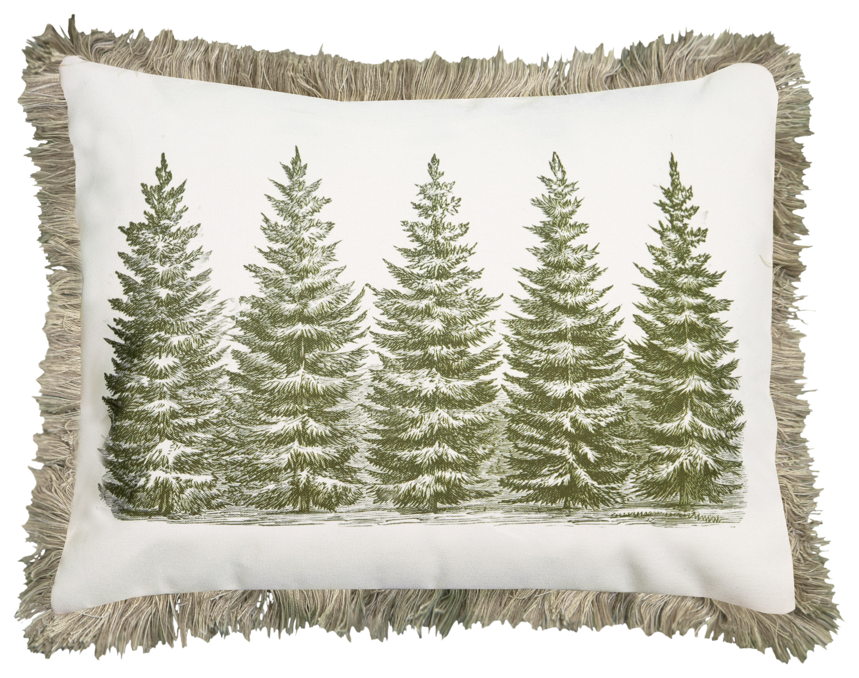 Image of Carstens, Inc. Pen and Ink Pine Rustic Cabin Decorative Throw Pillow