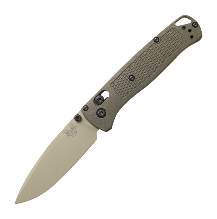 Image of Benchmade Bugout Folding Knife with Desert Verde Cerakote Finish - Dark Olive