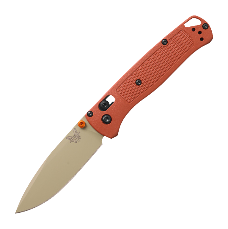 Image of Benchmade Bugout Folding Knife with Desert Verde Cerakote Finish