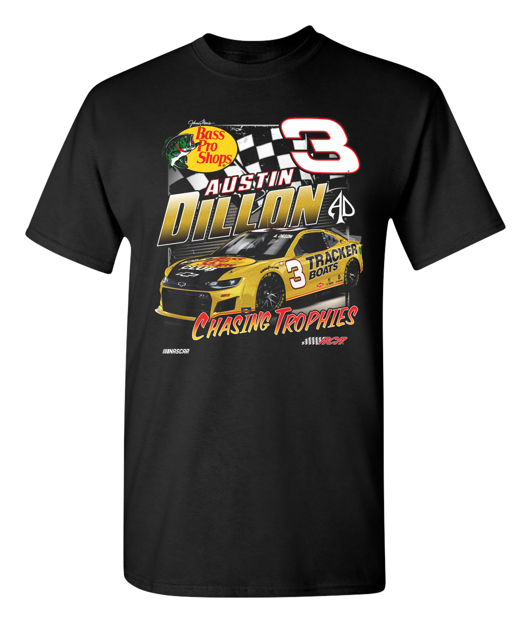 Image of NASCAR Bass Pro Shops Austin Dillon #3 Darlington Throwback Short-Sleeve T-Shirt for Men - Black - M