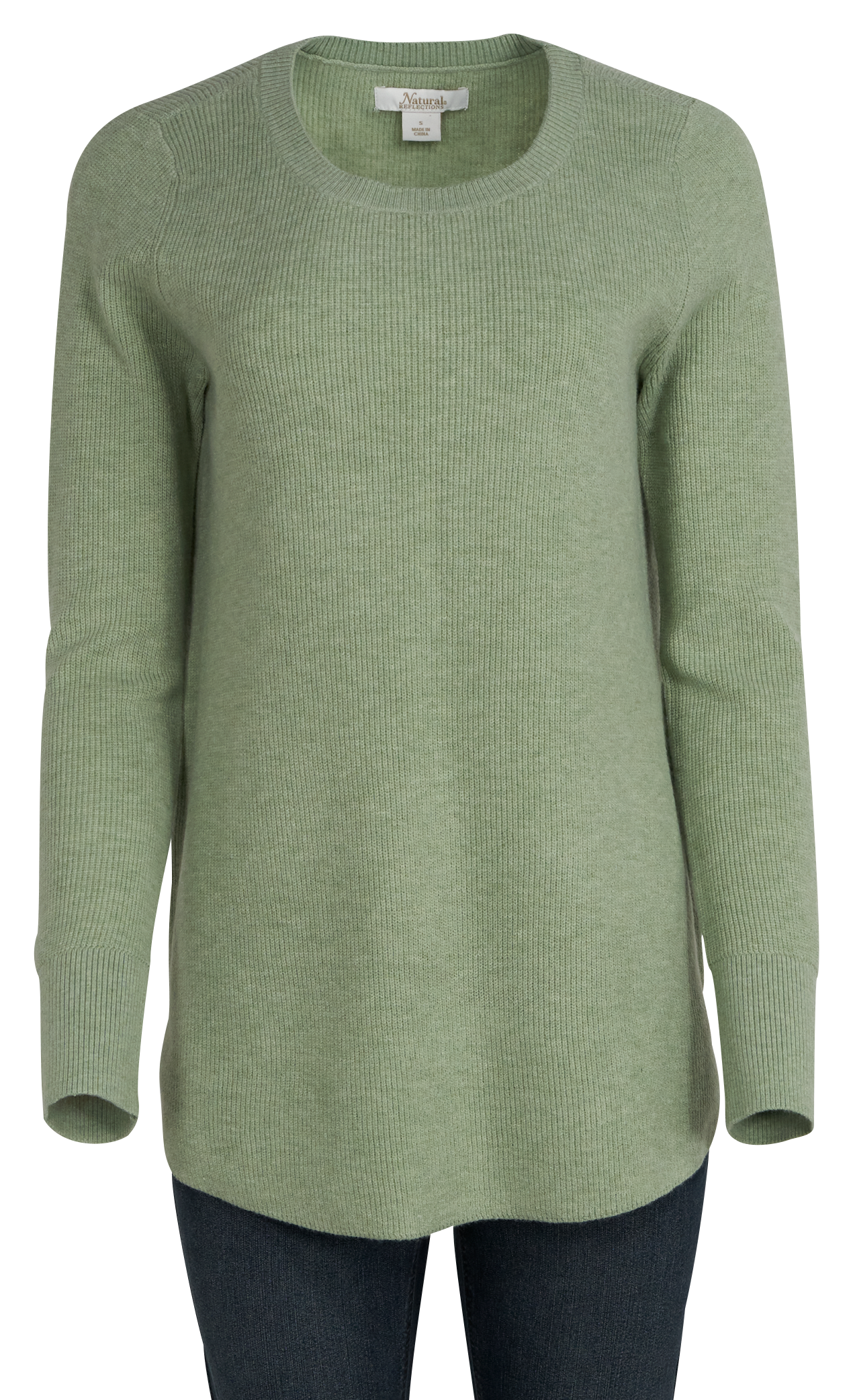 Natural Reflections Cozy Time Ribbed Long-Sleeve Tunic for Ladies - Green Bay