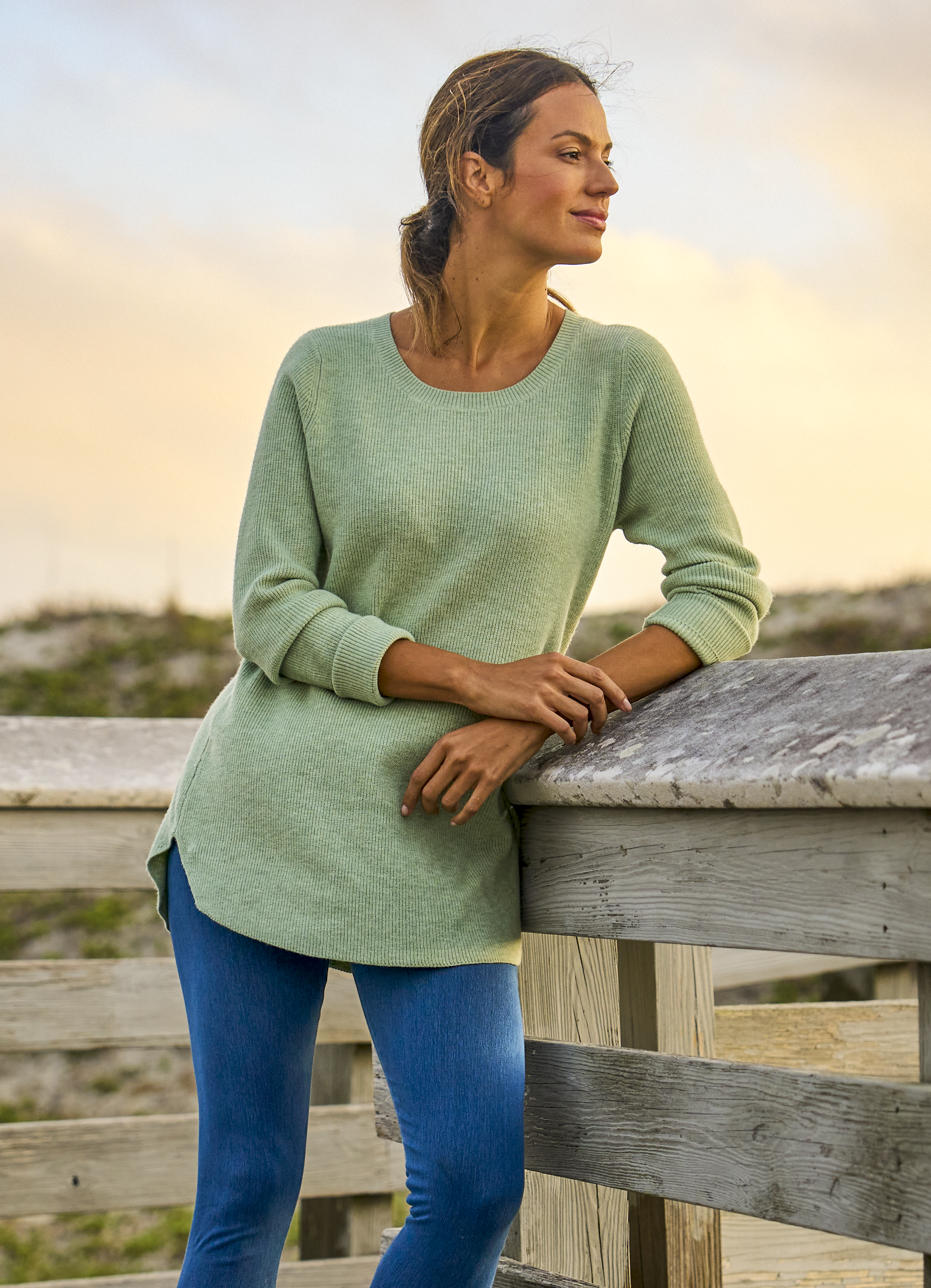 NATURAL REFLECTIONS Cozy Time Ribbed Long-Sleeve Tunic