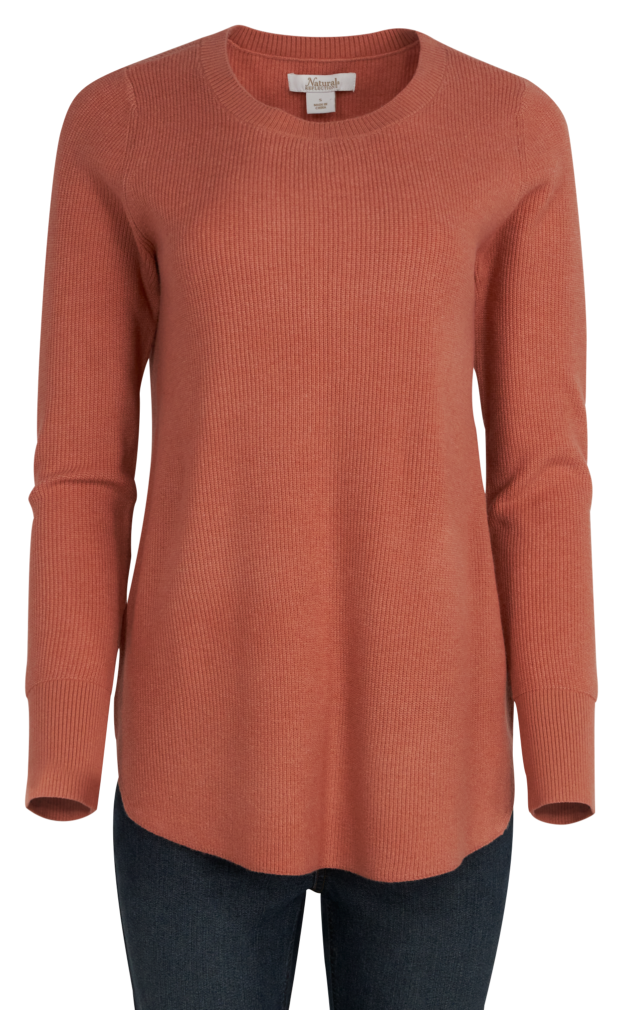 Natural Reflections Cozy Time Ribbed Long-Sleeve Tunic for Ladies - Sierra