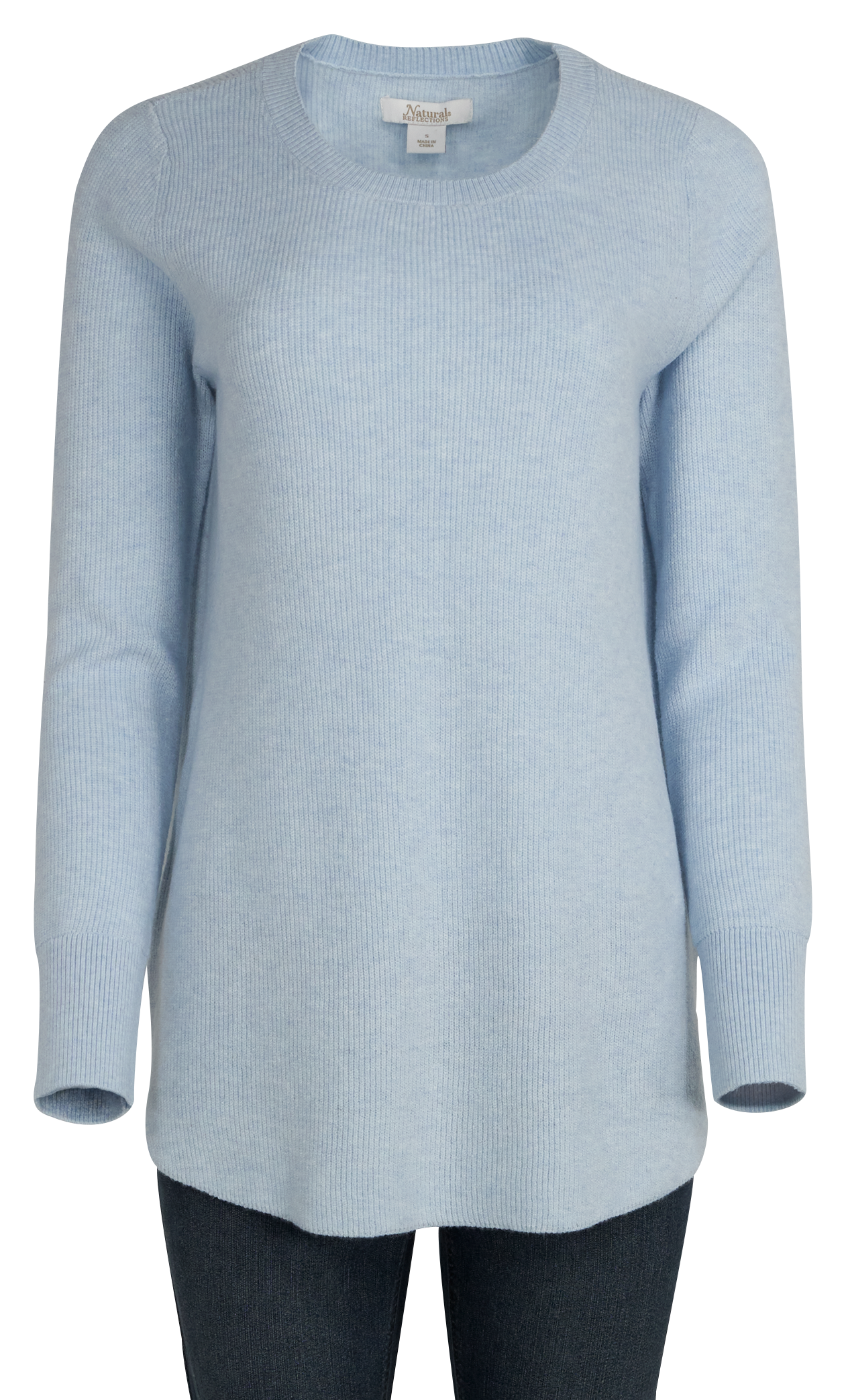 Natural Reflections Cozy Time Ribbed Long-Sleeve Tunic for Ladies - Skyway