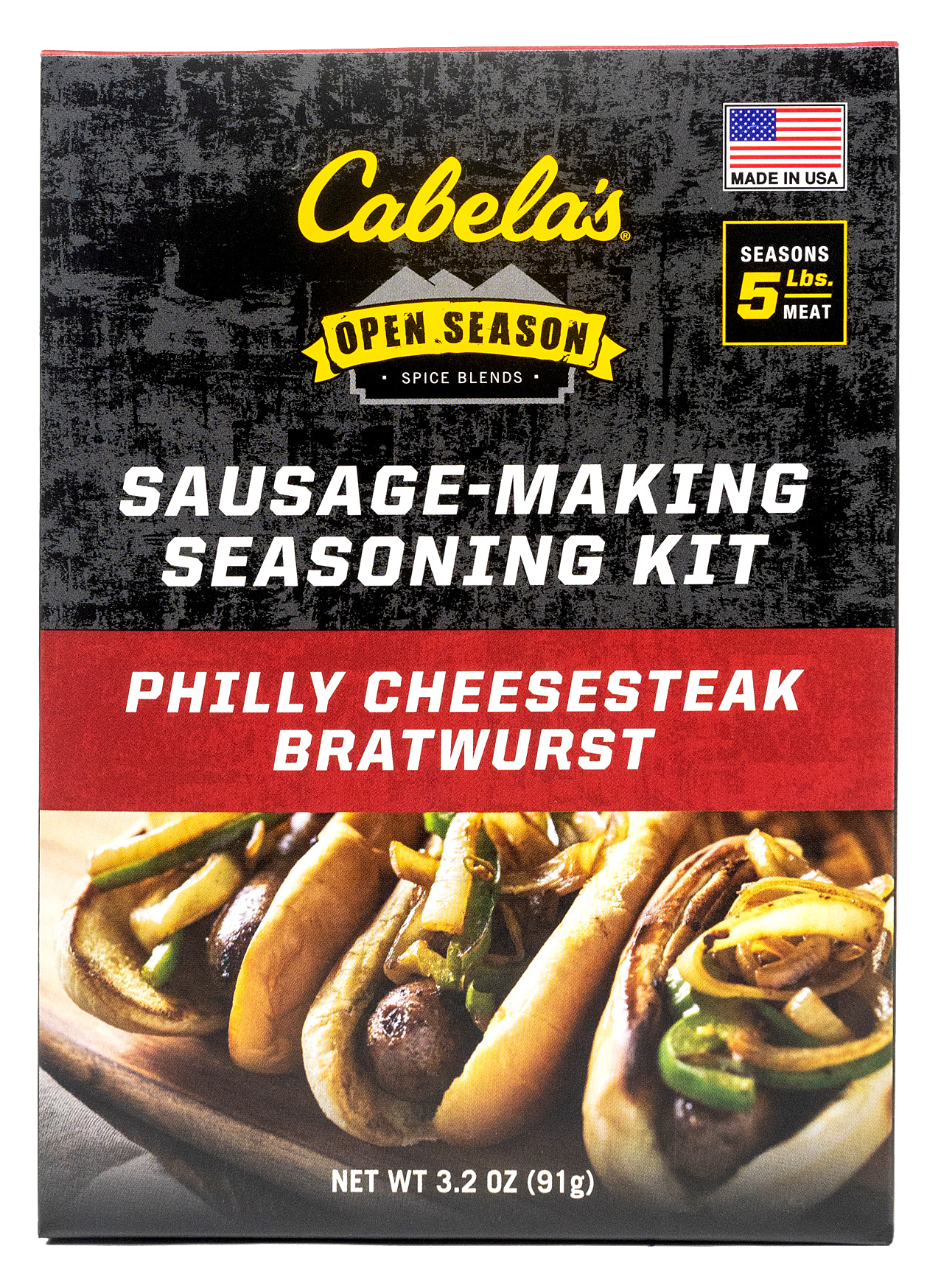Image of Cabela's Open Season Philly Cheesesteak Bratwurst Sausage-Making Seasoning Kit