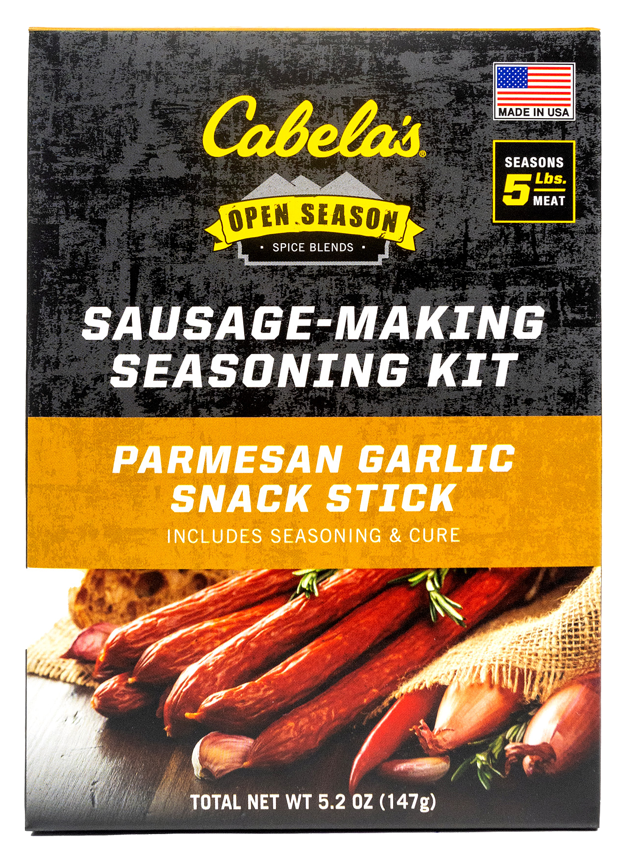 Image of Cabela's Open Season Parmesan Garlic Snack Stick Sausage-Making Seasoning Kit