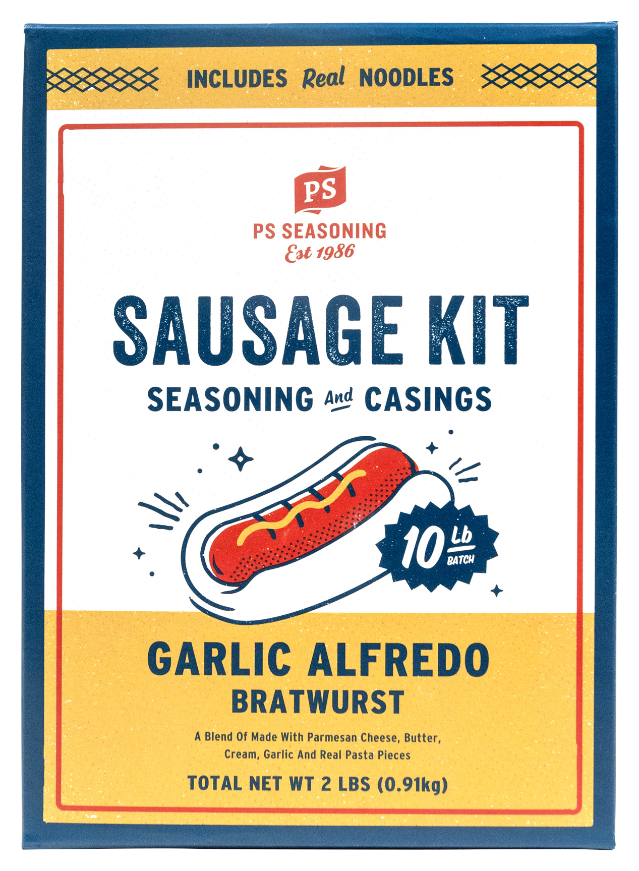 Image of PS Seasoning & Spices Garlic Alfredo Bratwurst Sausage Kit