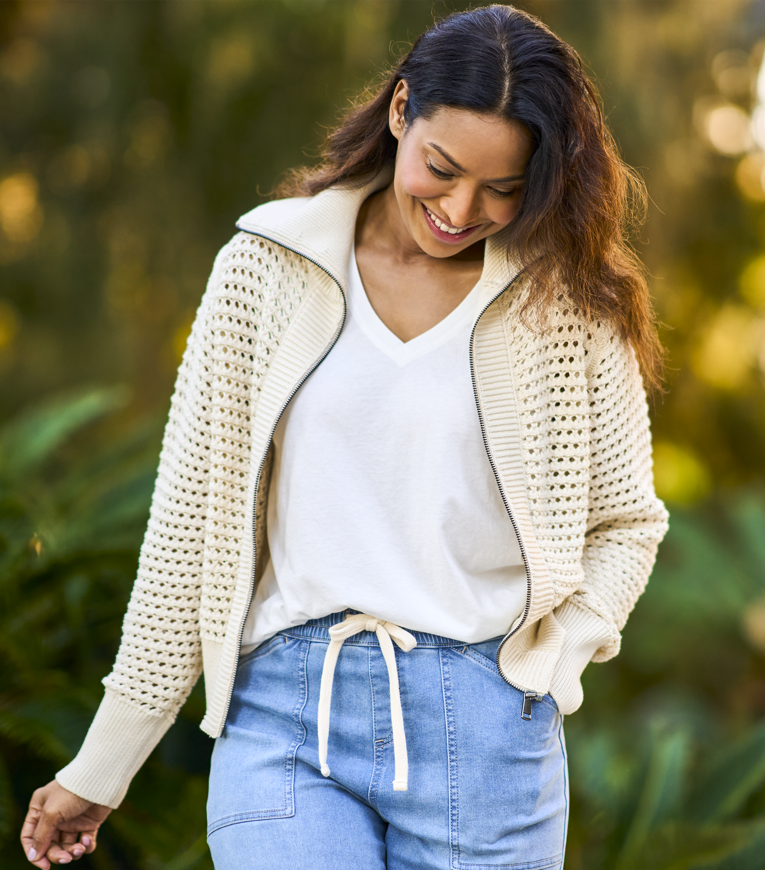 Natural Reflections Summer Nights Full-Zip Sweater for Ladies                                                                   