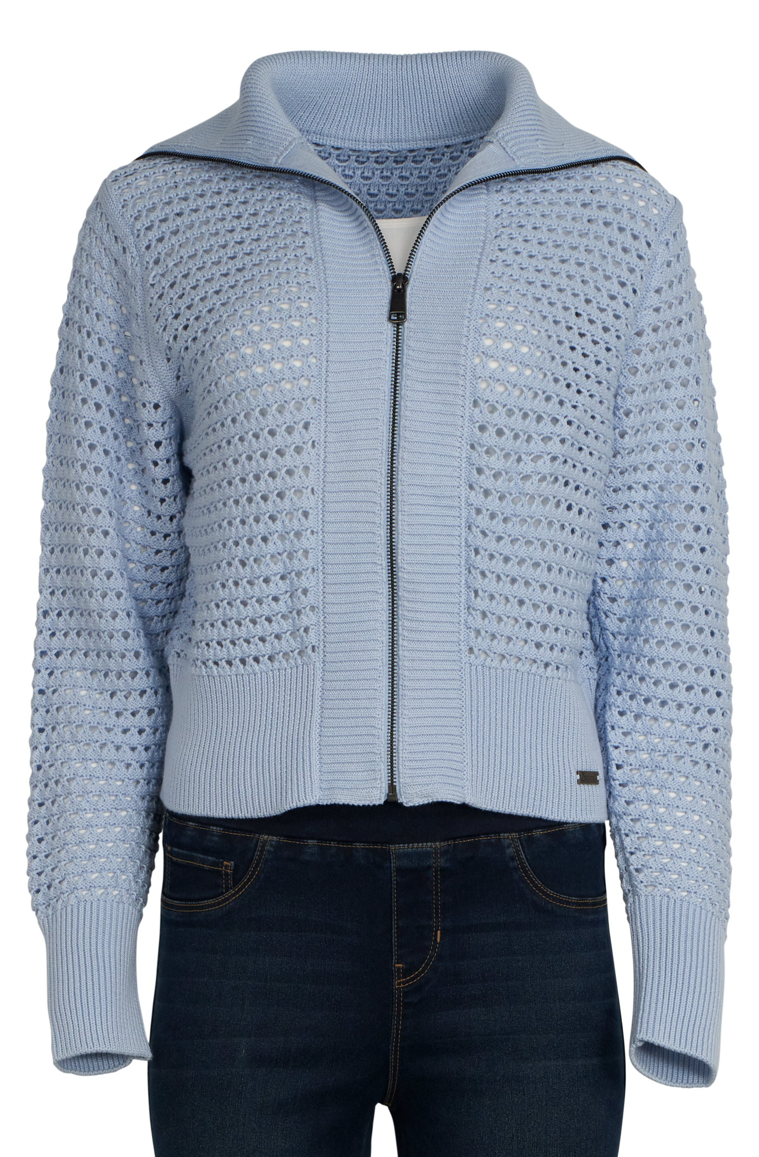Image of Natural Reflections Summer Nights Full-Zip Sweater - Skyway