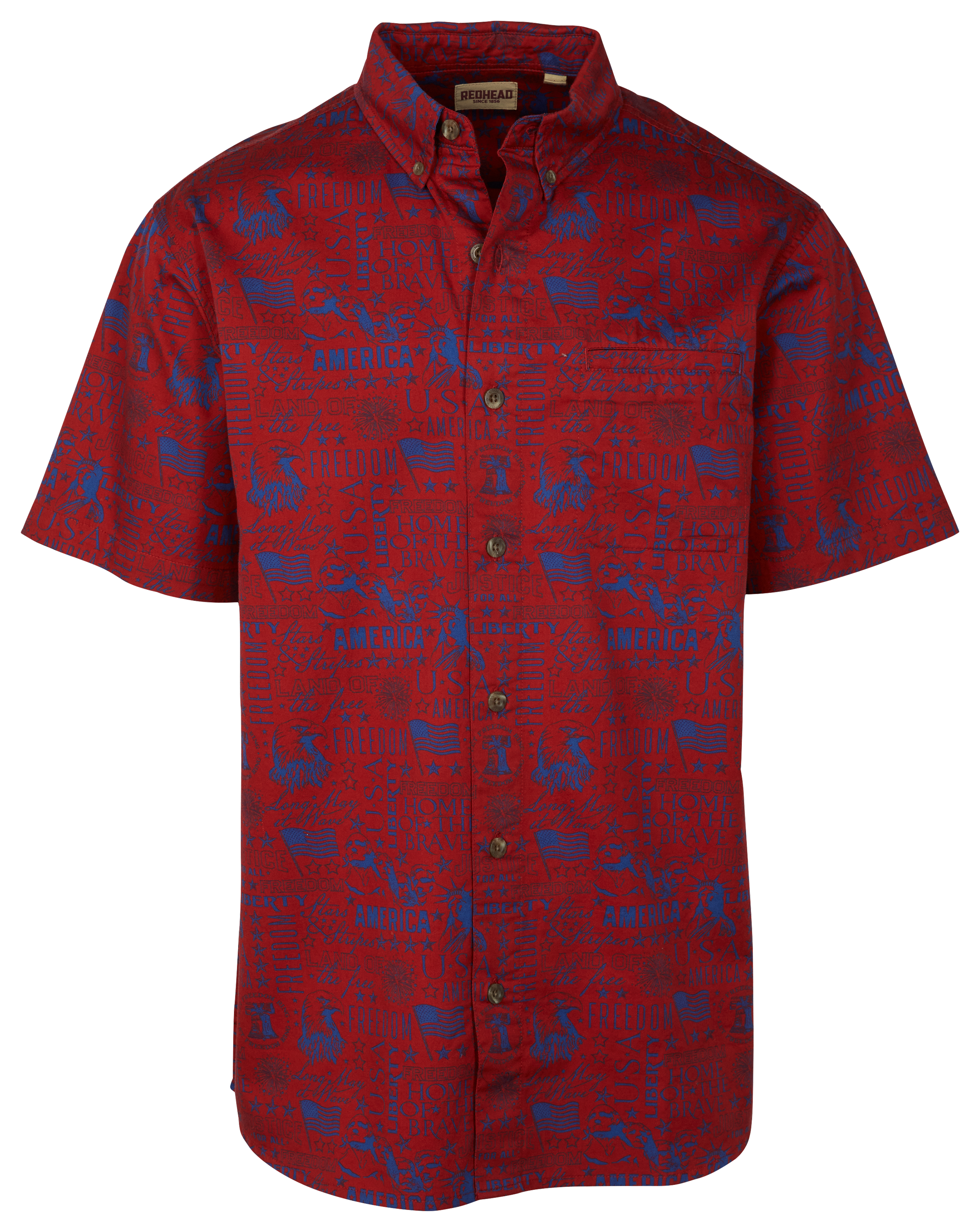 Image of RedHead American Press Short-Sleeve Shirt for Men - Red - M
