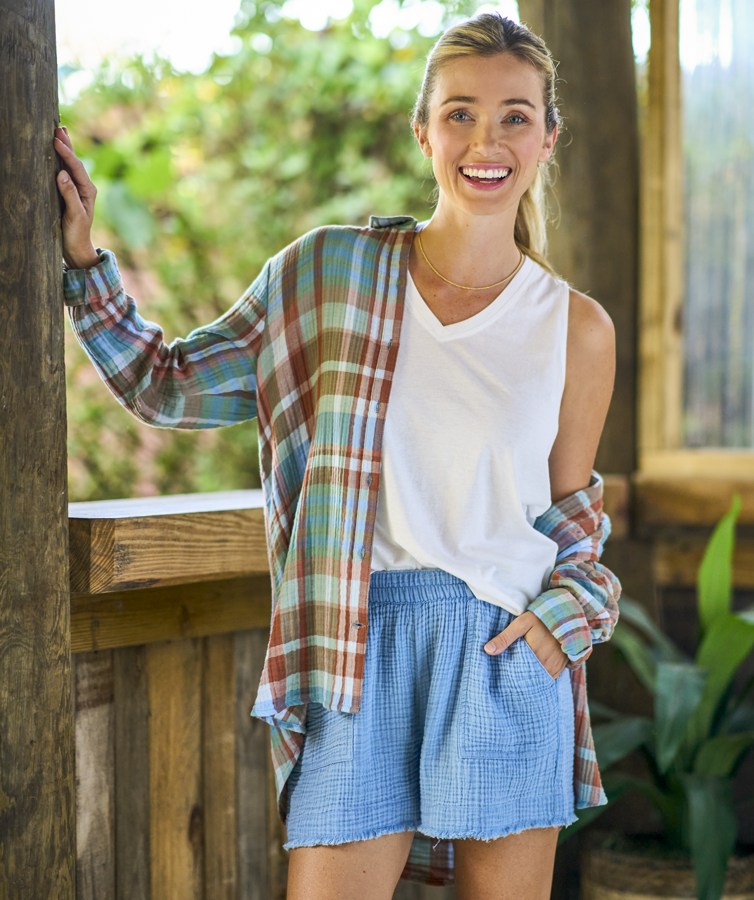Natural Reflections Double-Cloth Shorts for Ladies                                                                              