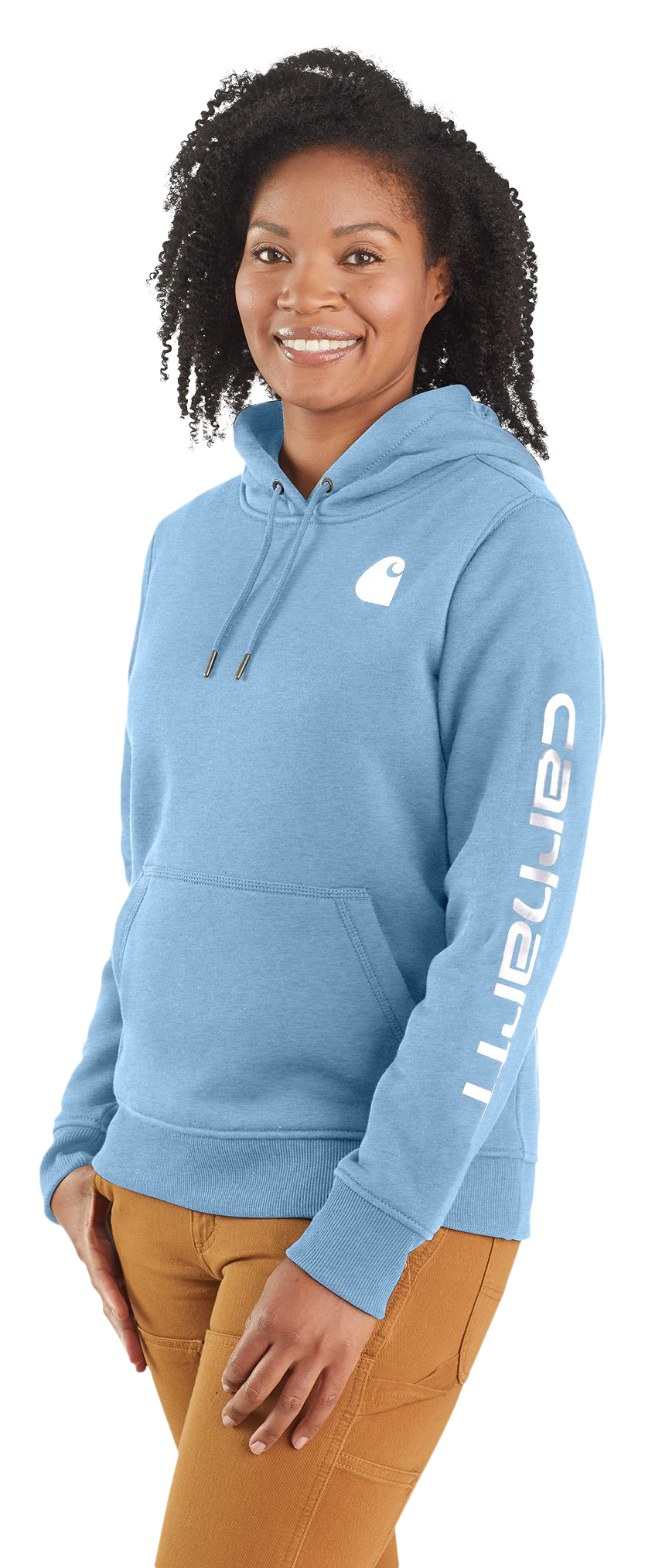 Image of Carhartt Relaxed Fit Midweight Logo Sleeve Graphic Sweatshirt - Fresh Water Heather - XL