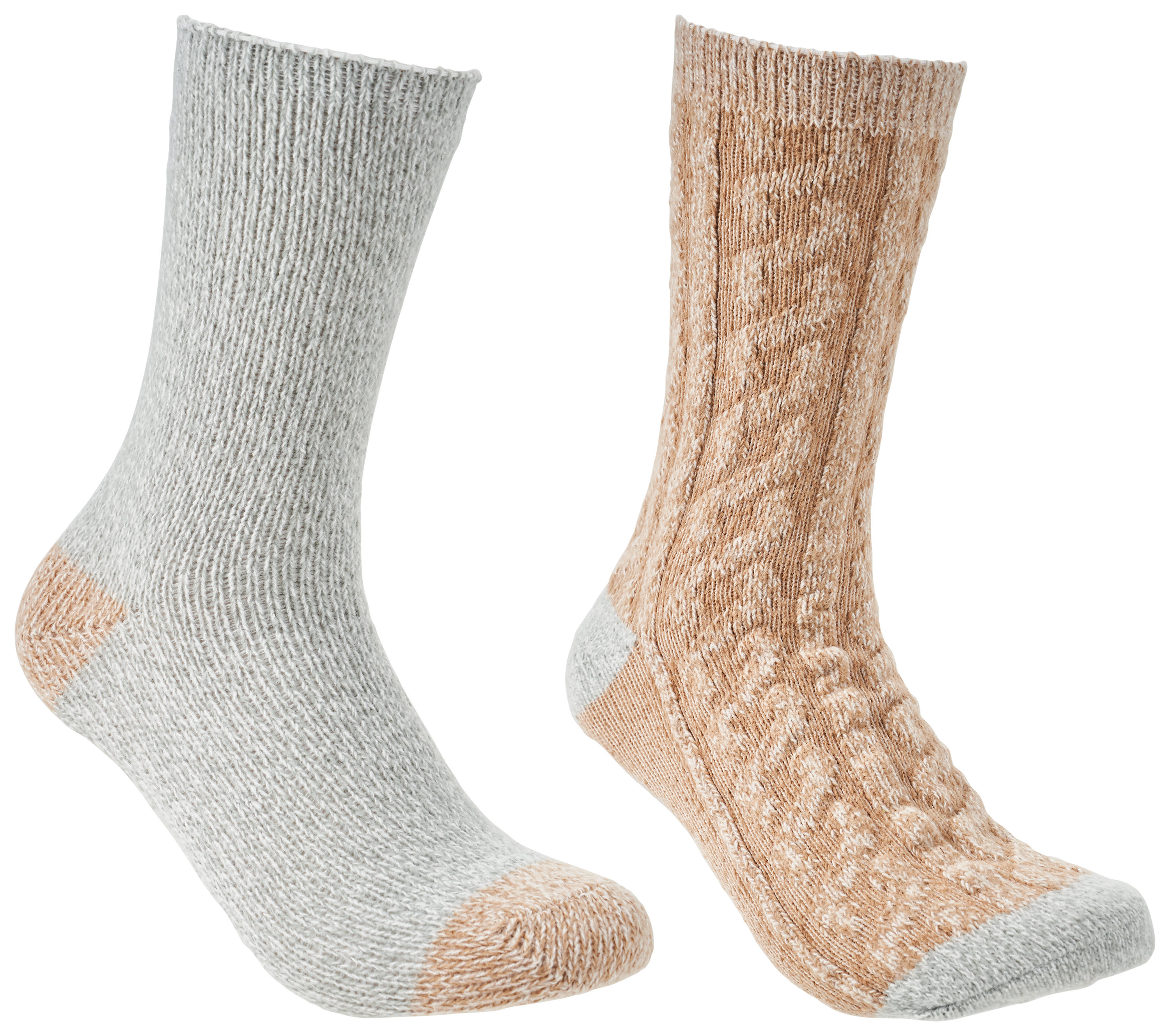 Image of Natural Reflections Cabin Crew Socks for Ladies 2-Pair Pack - Tan