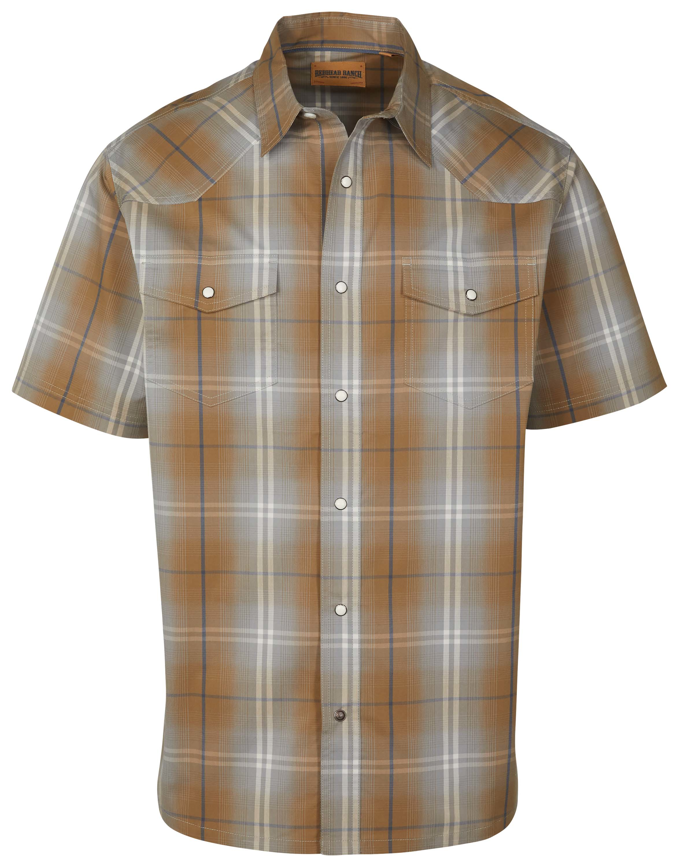 Image of RedHead Ranch Kennedale Plaid Short-Sleeve Shirt - Limestone Plaid