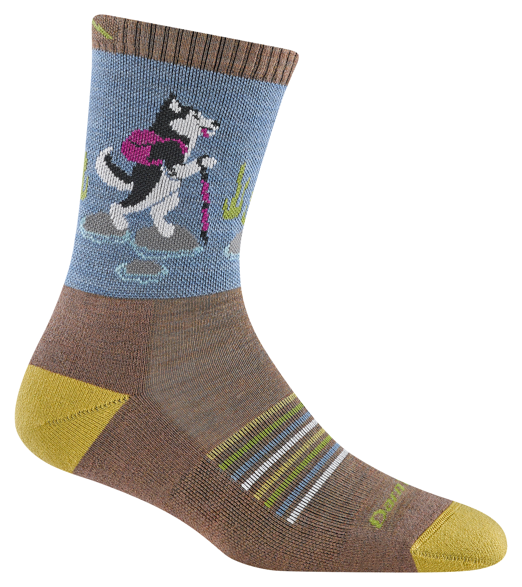 Image of Darn Tough Critter Club Micro Crew Lightweight Hiking Socks for Ladies - Bark - S