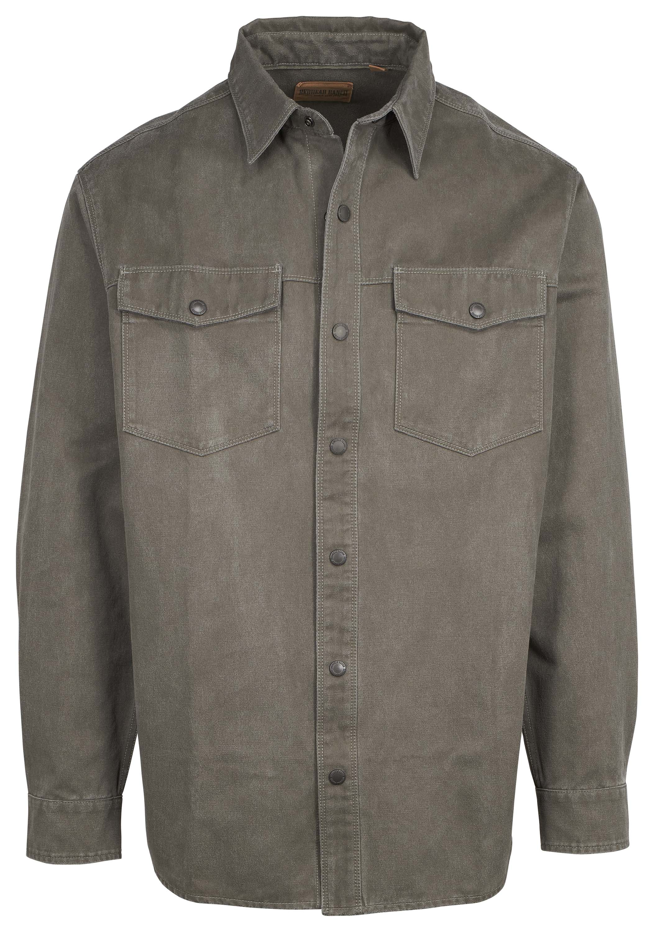 Image of RedHead Ranch Willowbrook Suede Shirt Jacket for Men - Moon Mist - L