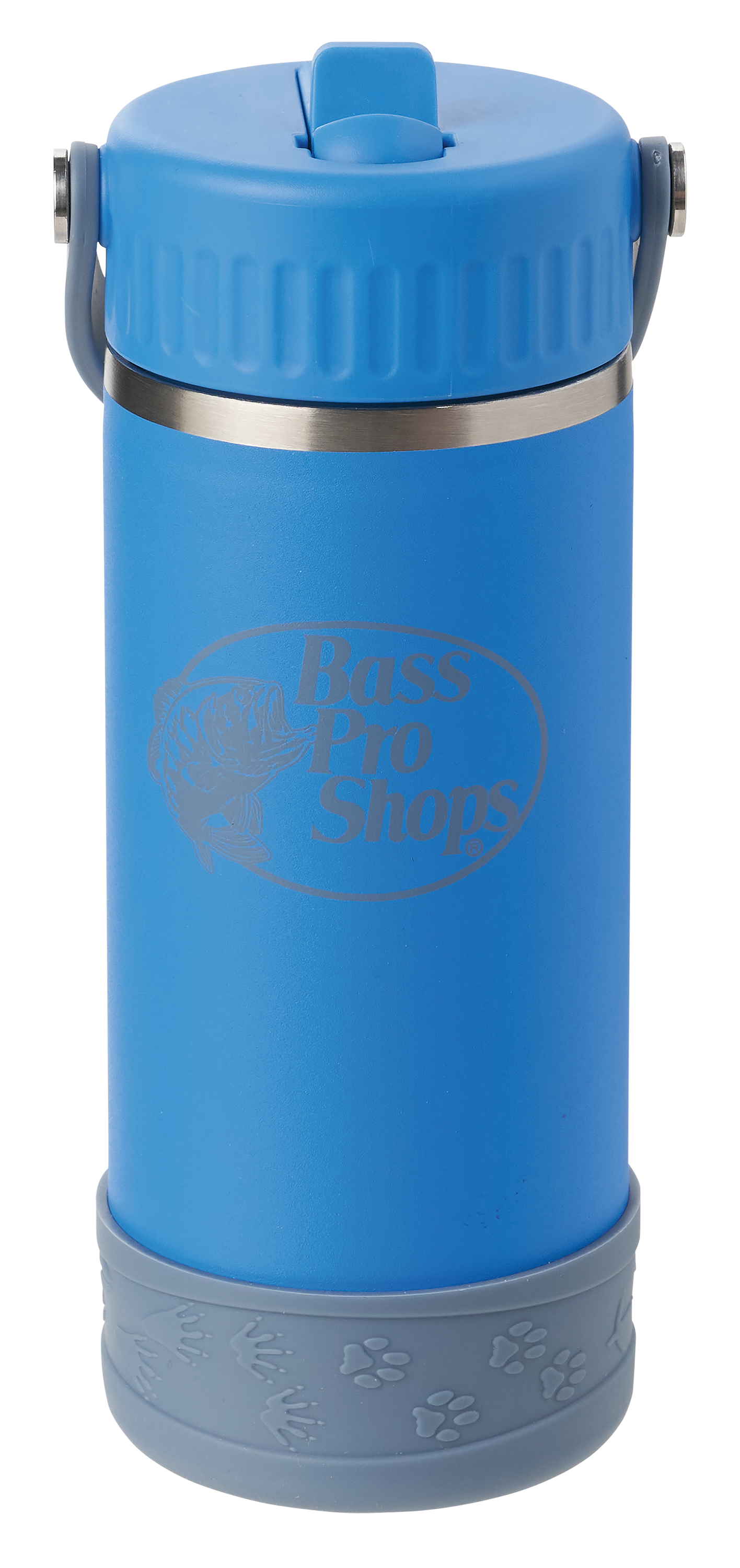 Image of Bass Pro Shops Leakproof Straw Lid Water Bottle for Kids - Cobalt/Grey