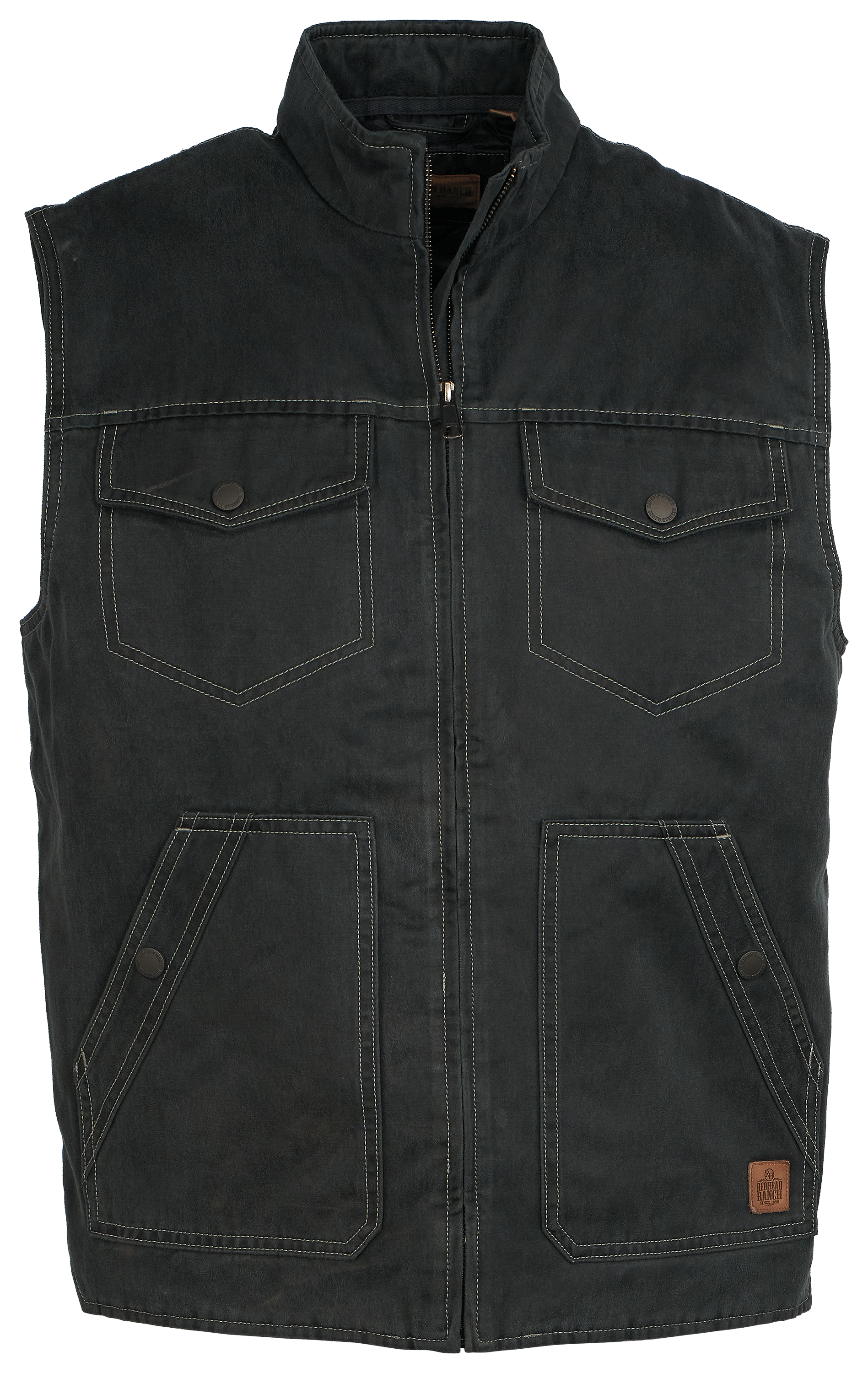 Image of RedHead Ranch Willowbrook Suede Vest for Men - Granite Grey - 2XL