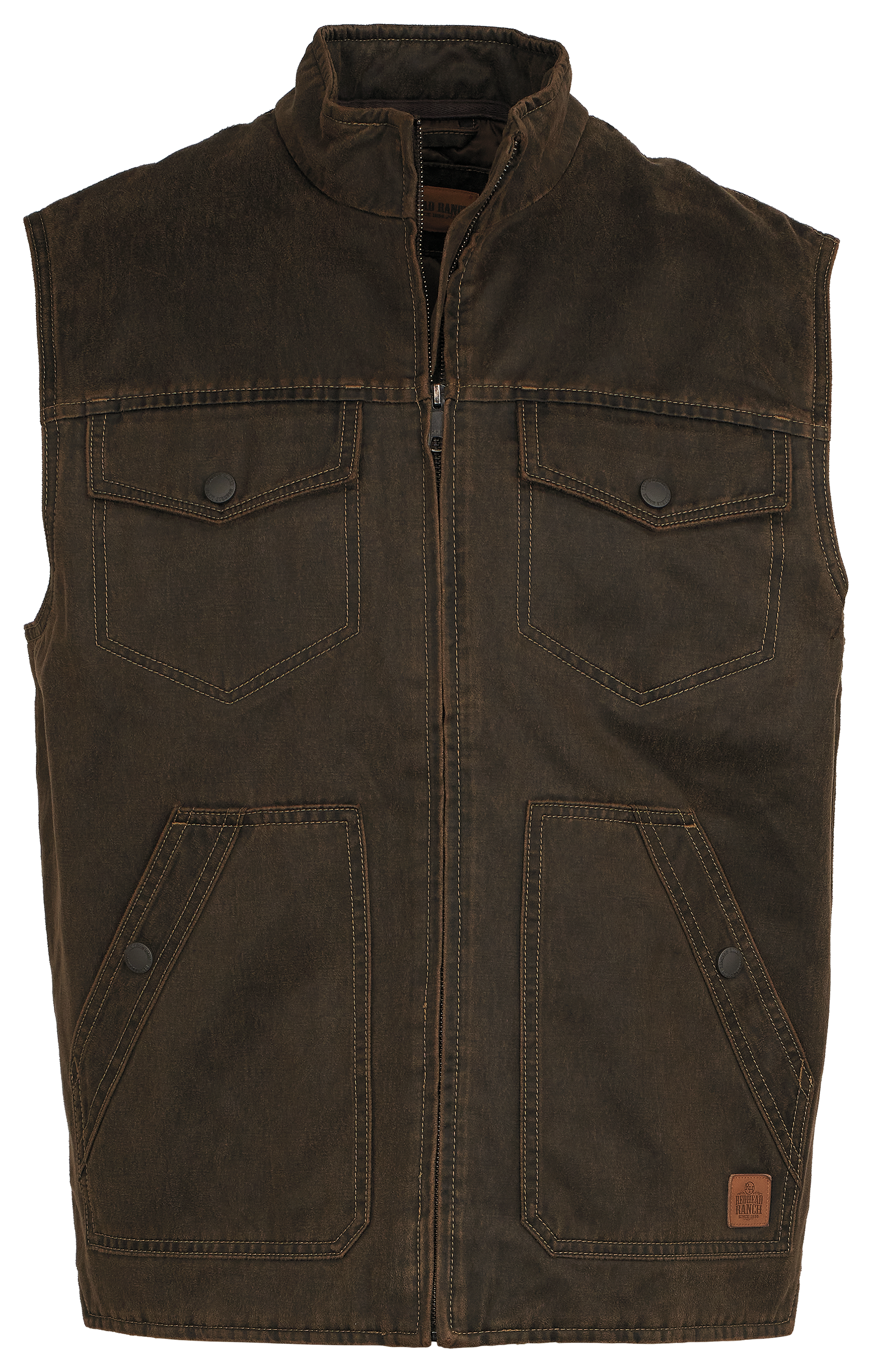 Image of RedHead Ranch Willowbrook Suede Vest for Men - Dark Earth - 2XL