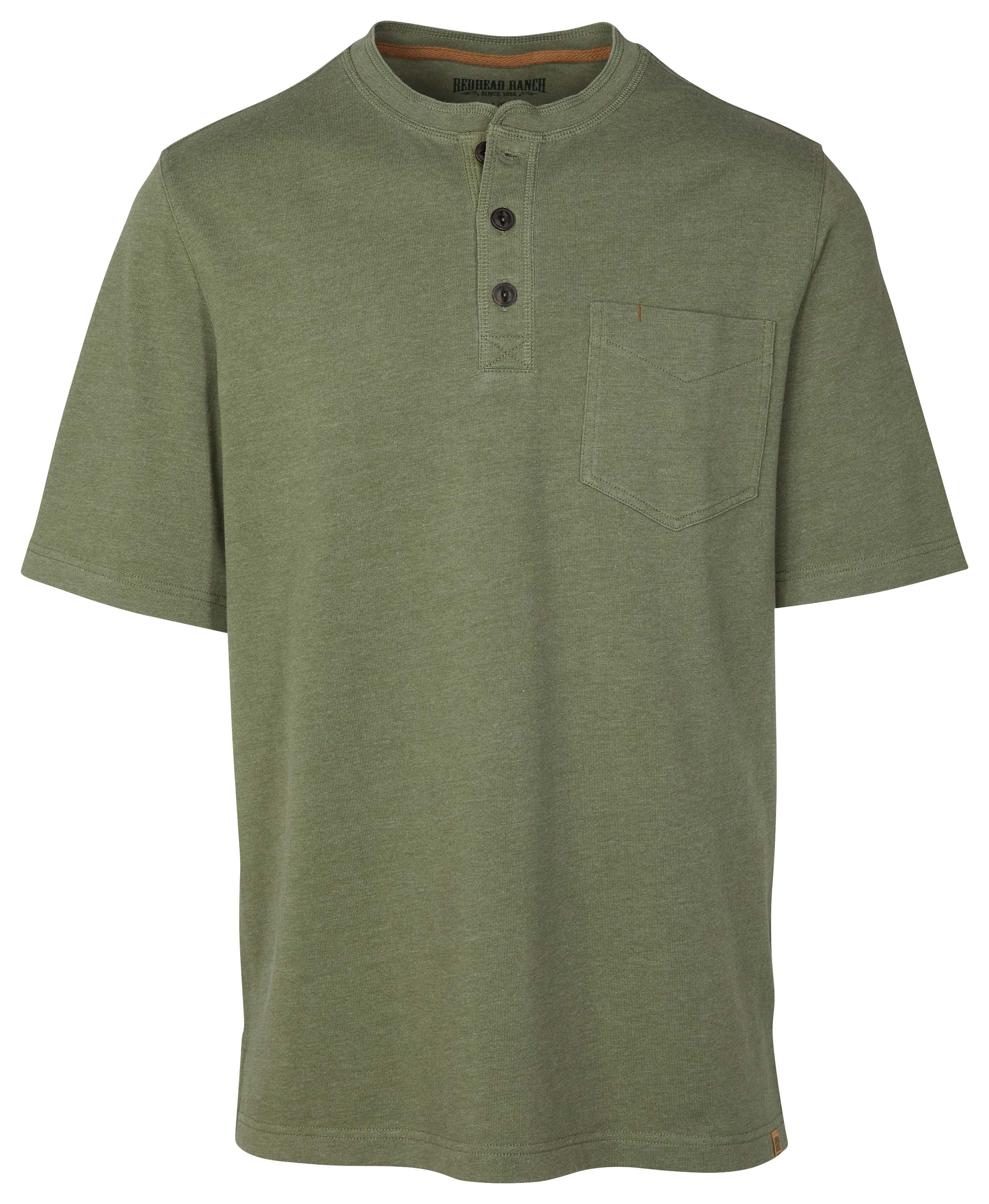 Image of RedHead Ranch Hansboro Pocket Henley Short-Sleeve Shirt for Men - Clover