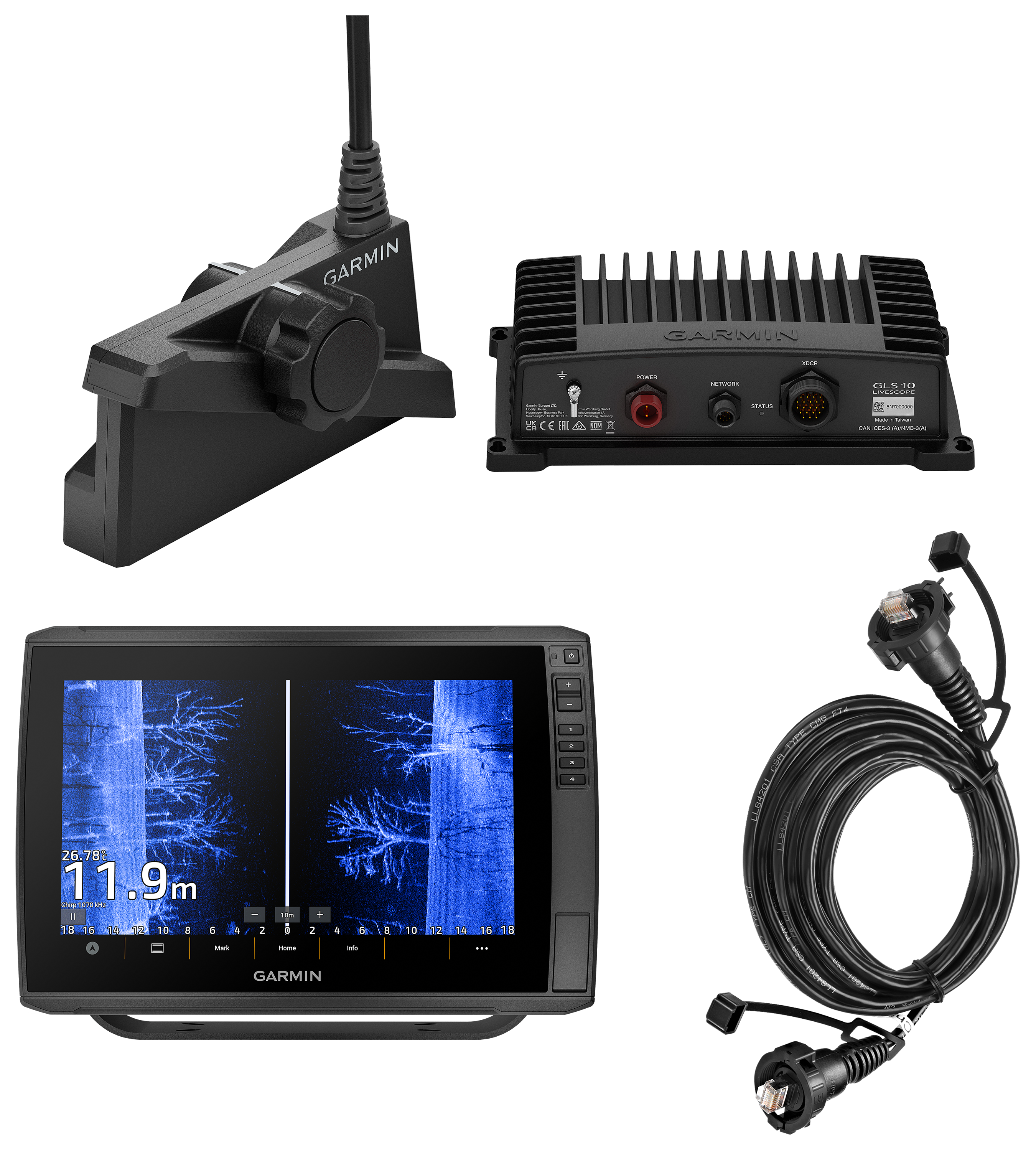 Garmin ECHOMAP Ultra 2 and Garmin LiveScope Plus LVS34 Bundle                                                                   