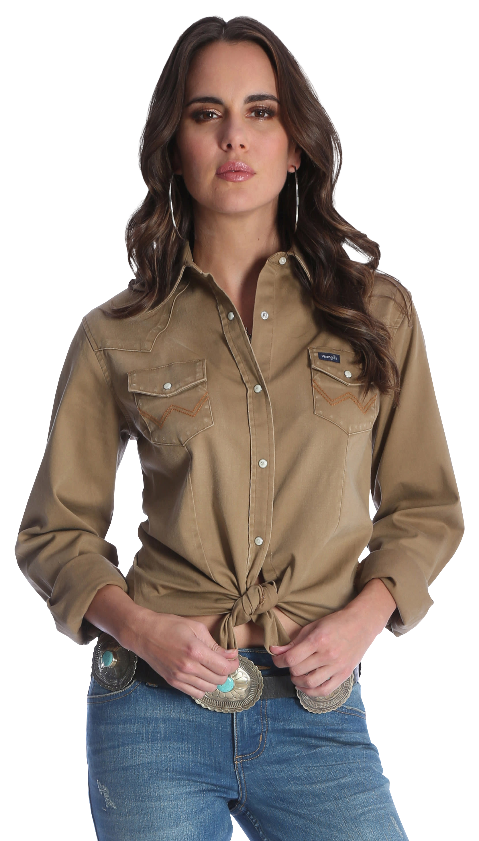 Image of Wrangler Retro Western Long-Sleeve Snap-Down Shirt for Ladies - Rawhide