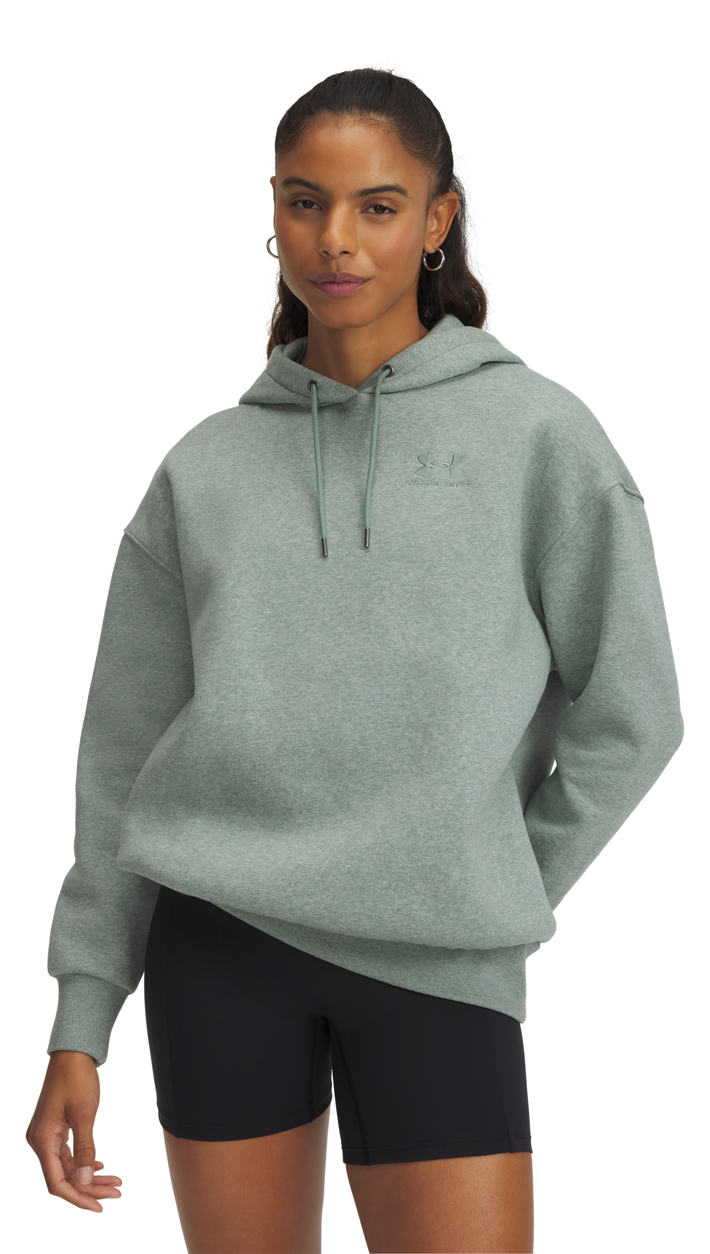 Image of Under Armour Icon Fleece Oversized Hoodie for Ladies - Silica Green/Silica Green - S