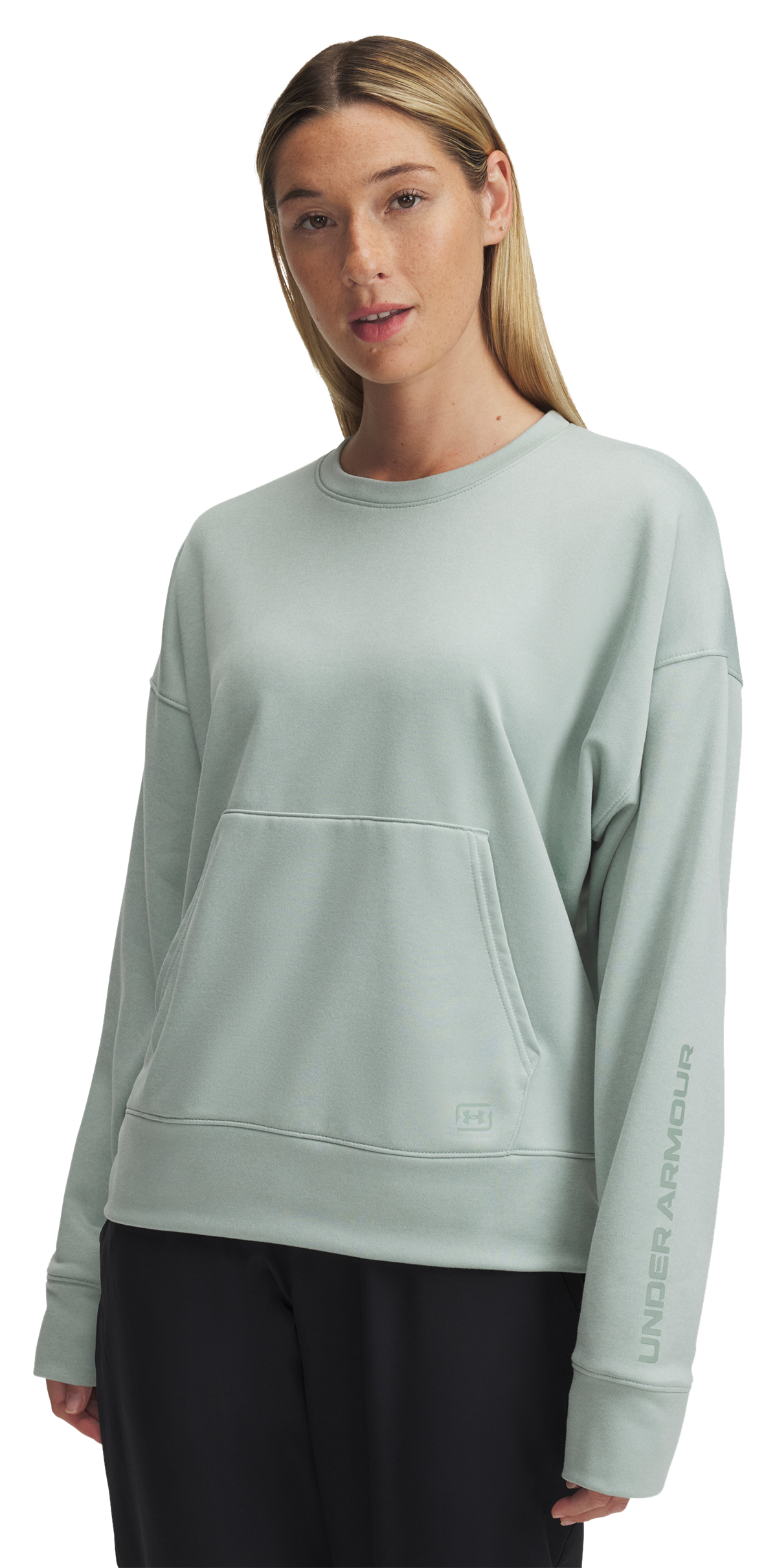 Image of Under Armour Fish Pro Terry Long-Sleeve Sweatshirt - Hydro Green/Silica Green