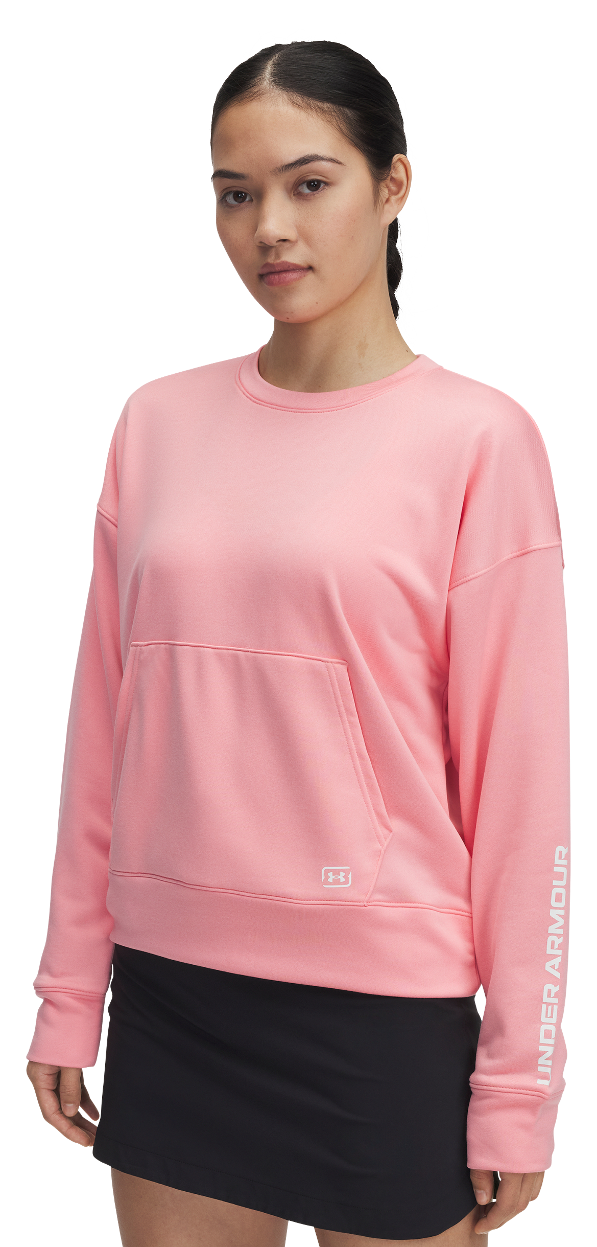 Image of Under Armour Fish Pro Terry Long-Sleeve Sweatshirt - Cosmo Pink/White