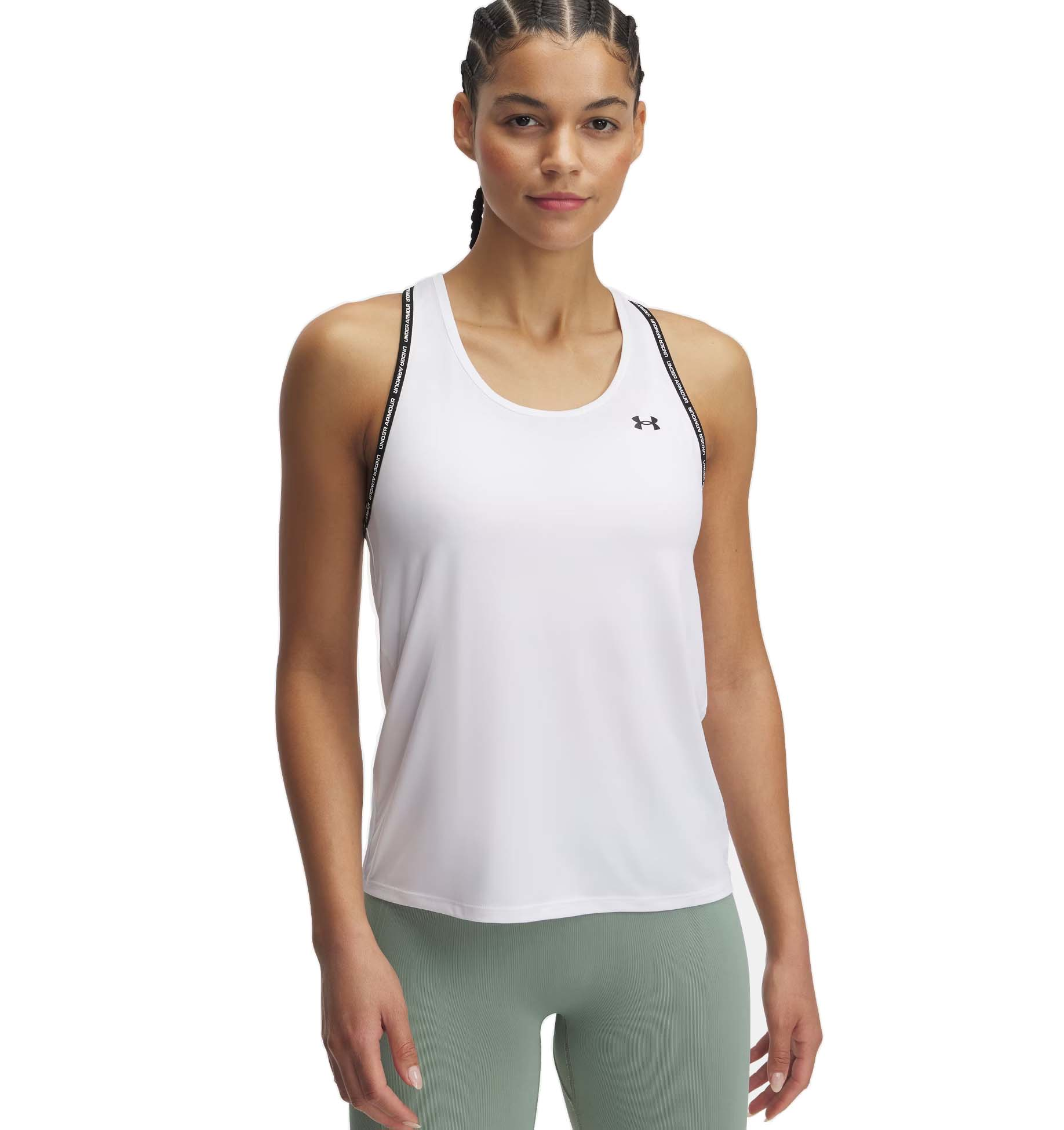 Image of Under Armour Tech Knockout Tank for Ladies - White/Black - L