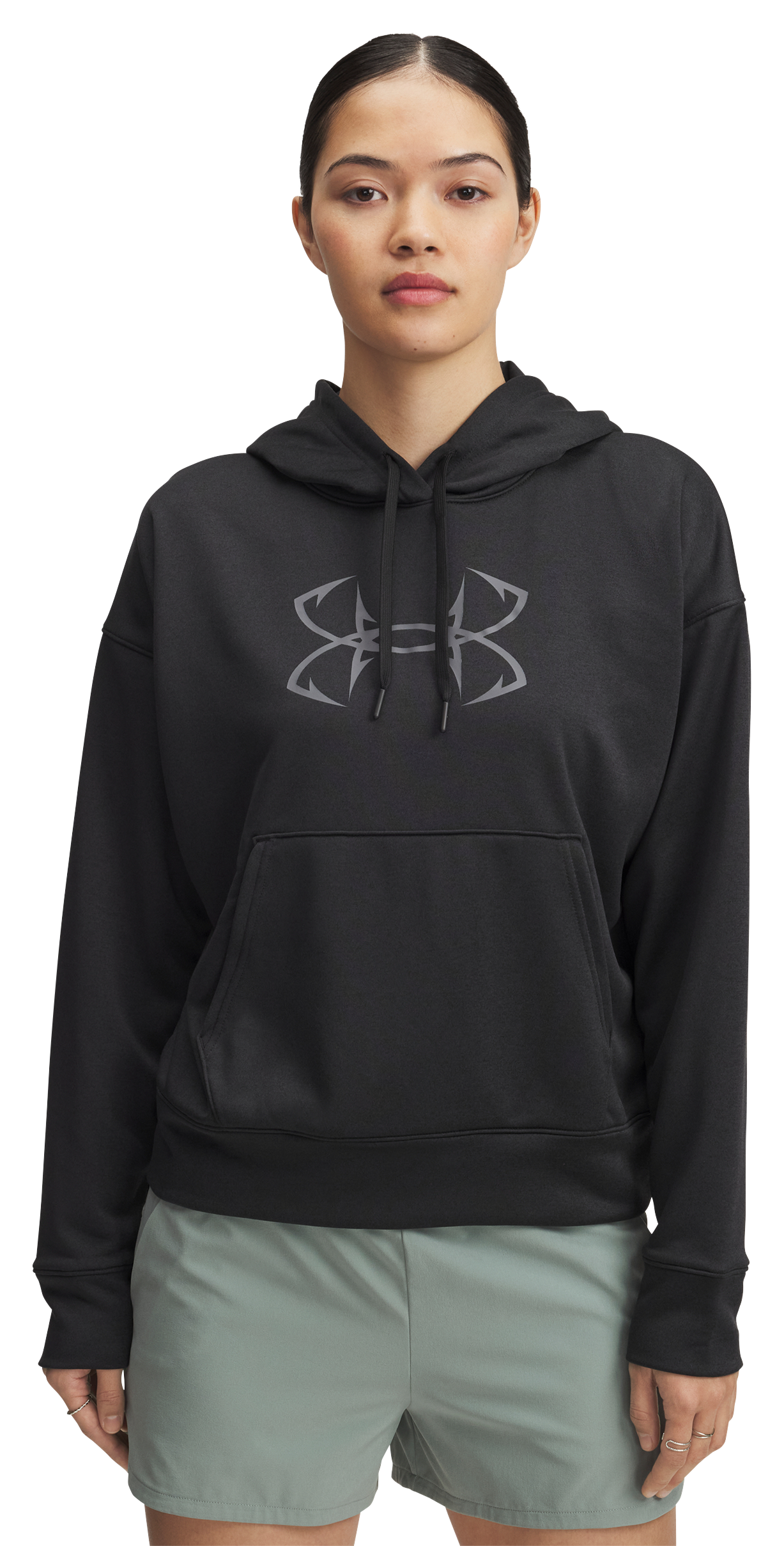 Image of Under Armour Fish Pro Terry Hoodie for Ladies - Black/Castlerock - M